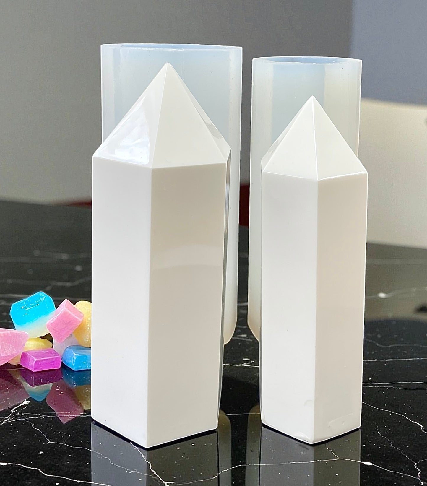 Hexagonal Crystal pillar mold for resin, candle , soap , concrete