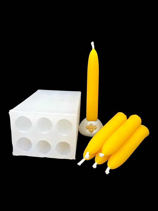 mini stubby taper candle mold - 6 cavities - 2 hrs