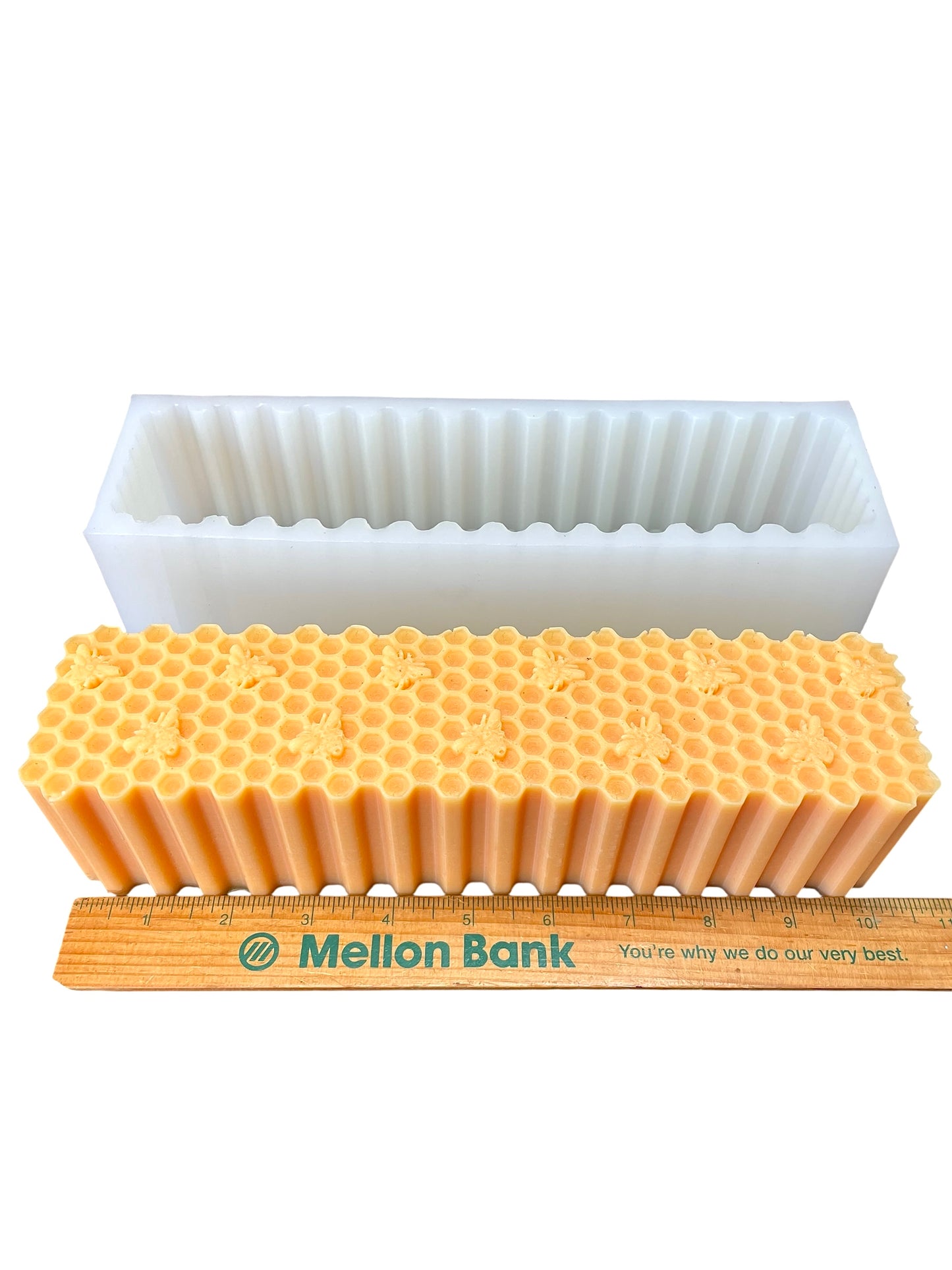 10” honeycomb honeybee soap loaf mold - beeswax block mold