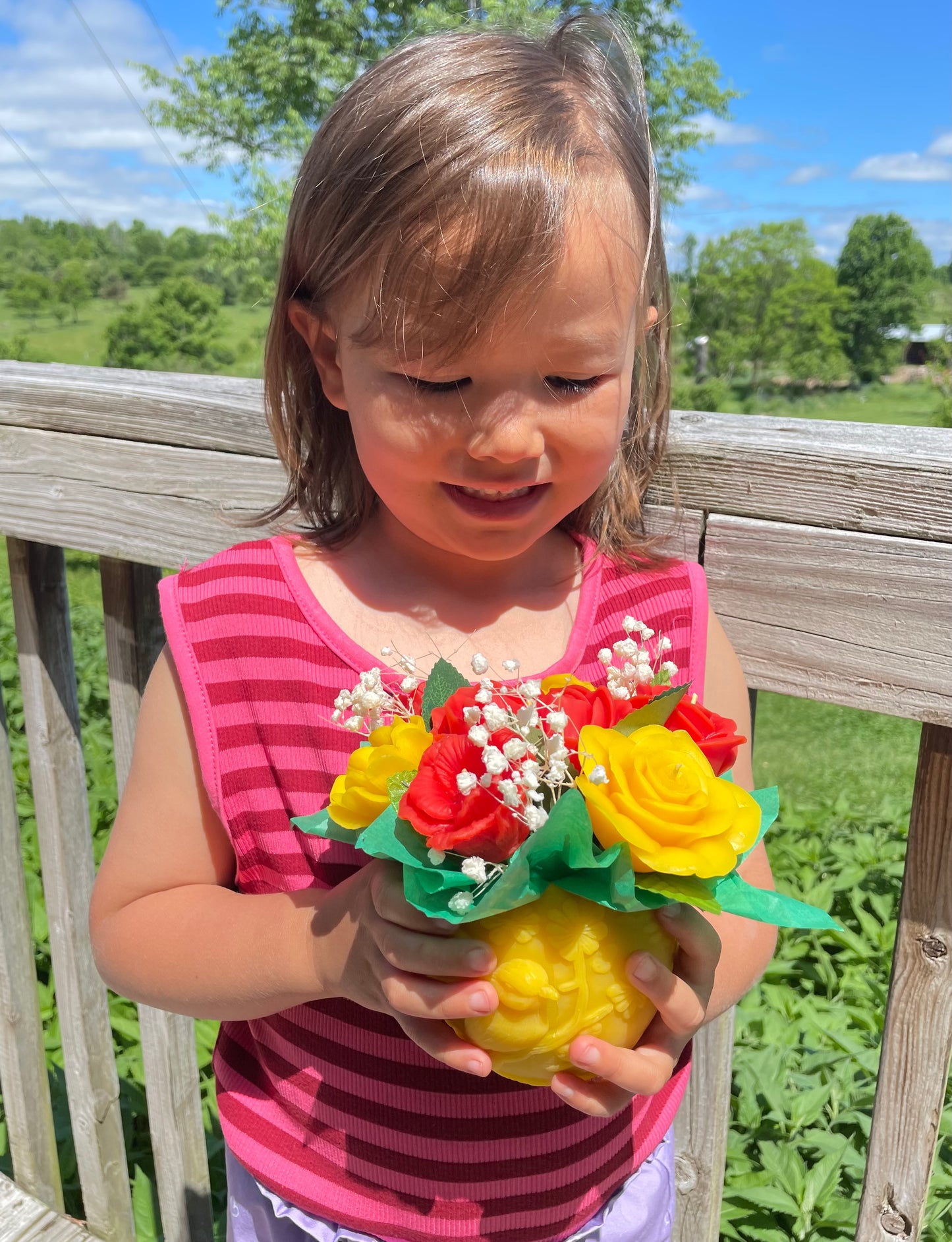 Handcrafted pure Beeswax flower bouquet - Unique gift - Eco friendly - floral arrangement