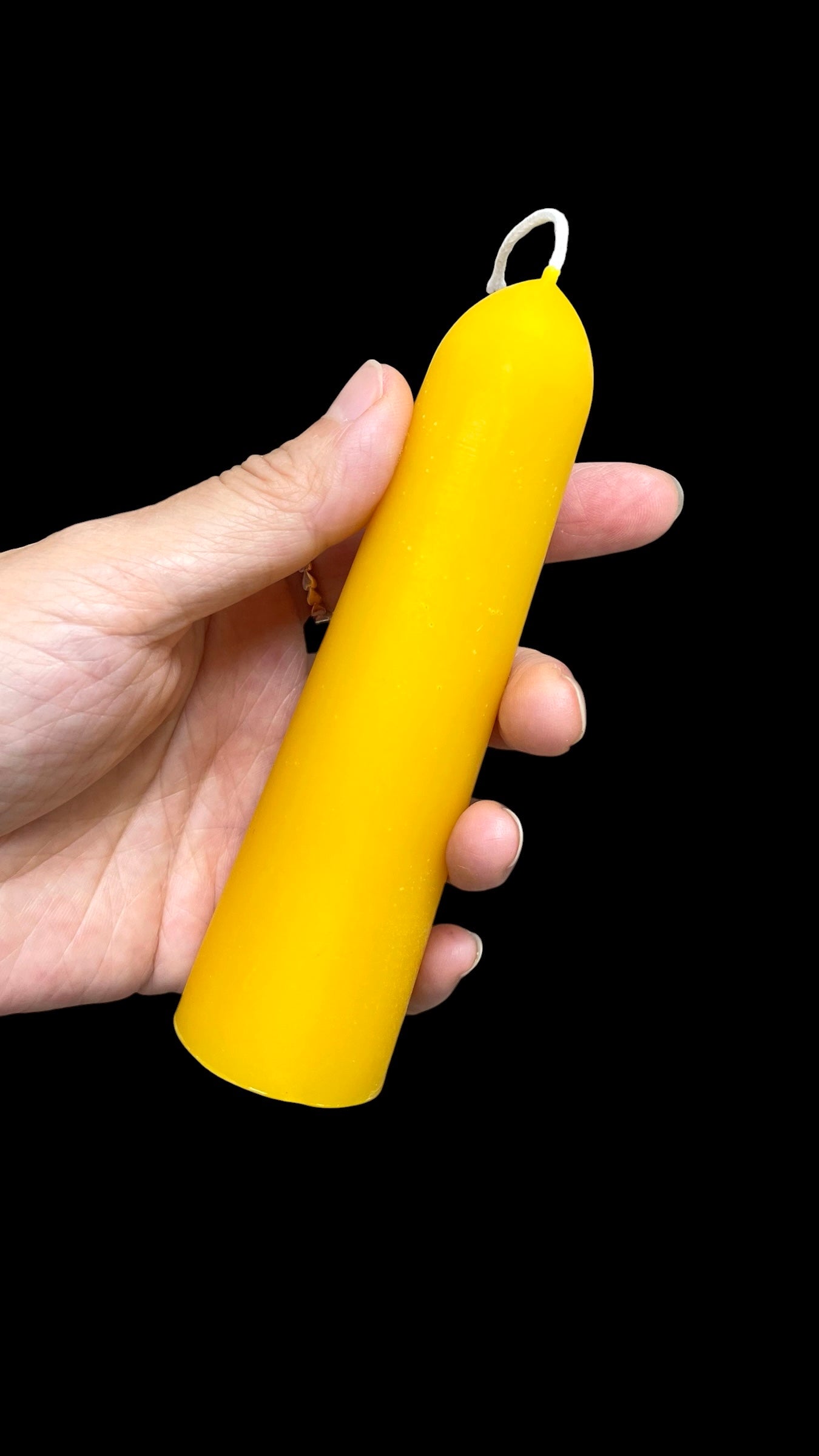 A pair pure beeswax stubby taper candles 5” - 15 hrs