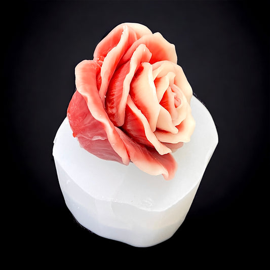 3.5” large rose mold for candle soap resin