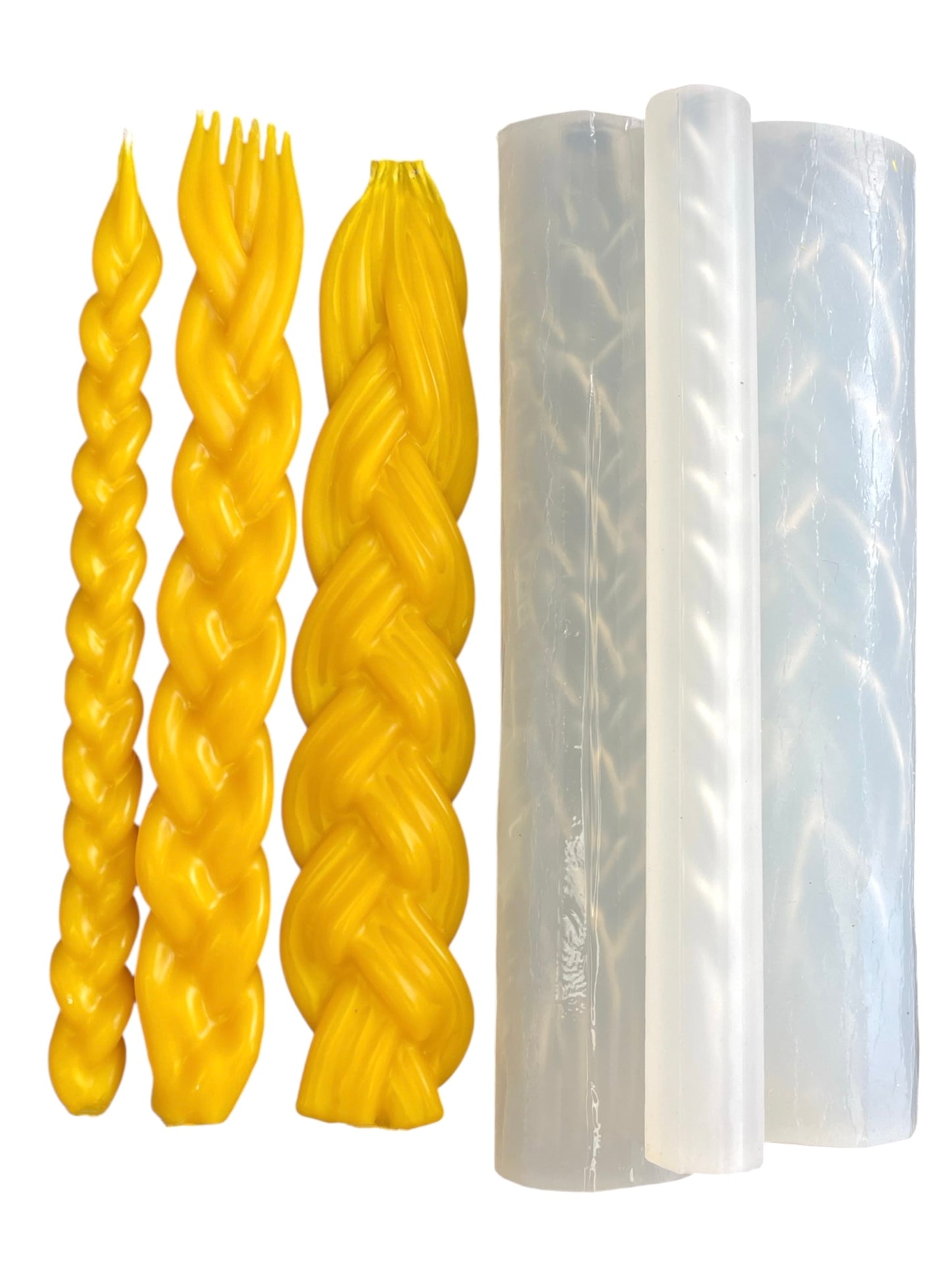 Silicone mold for braided candle / havdalah candle