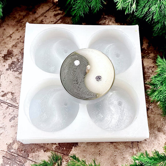 Silicone Yin Yang tealight candle mold