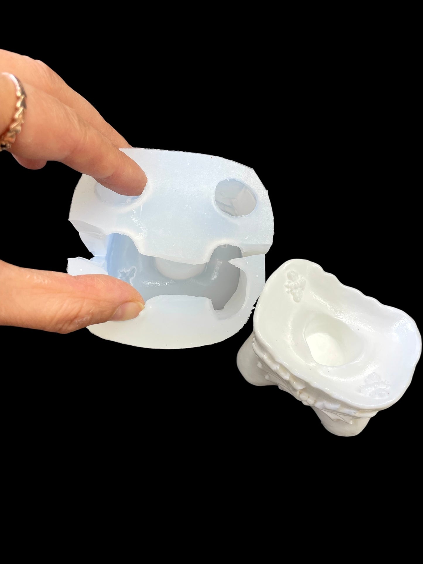 Silicone taper candle holder mold