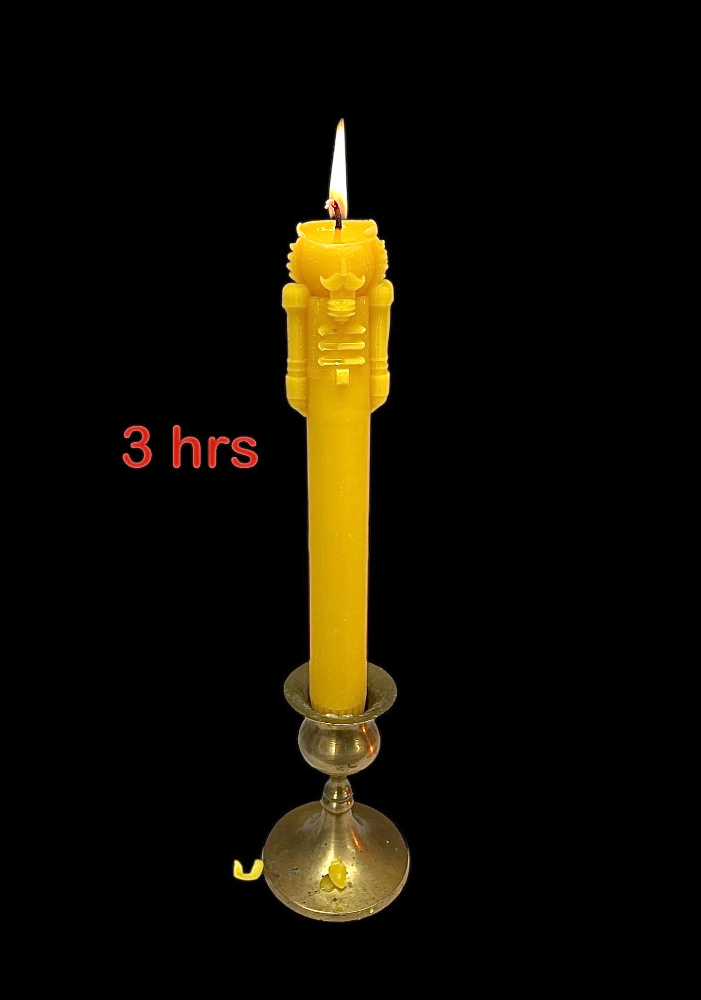 10” beeswax nutcracker taper candle for Christmas