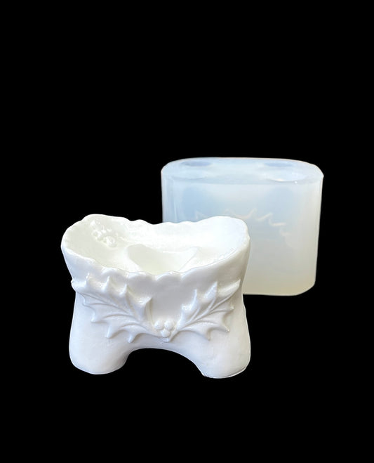 Silicone taper candle holder mold