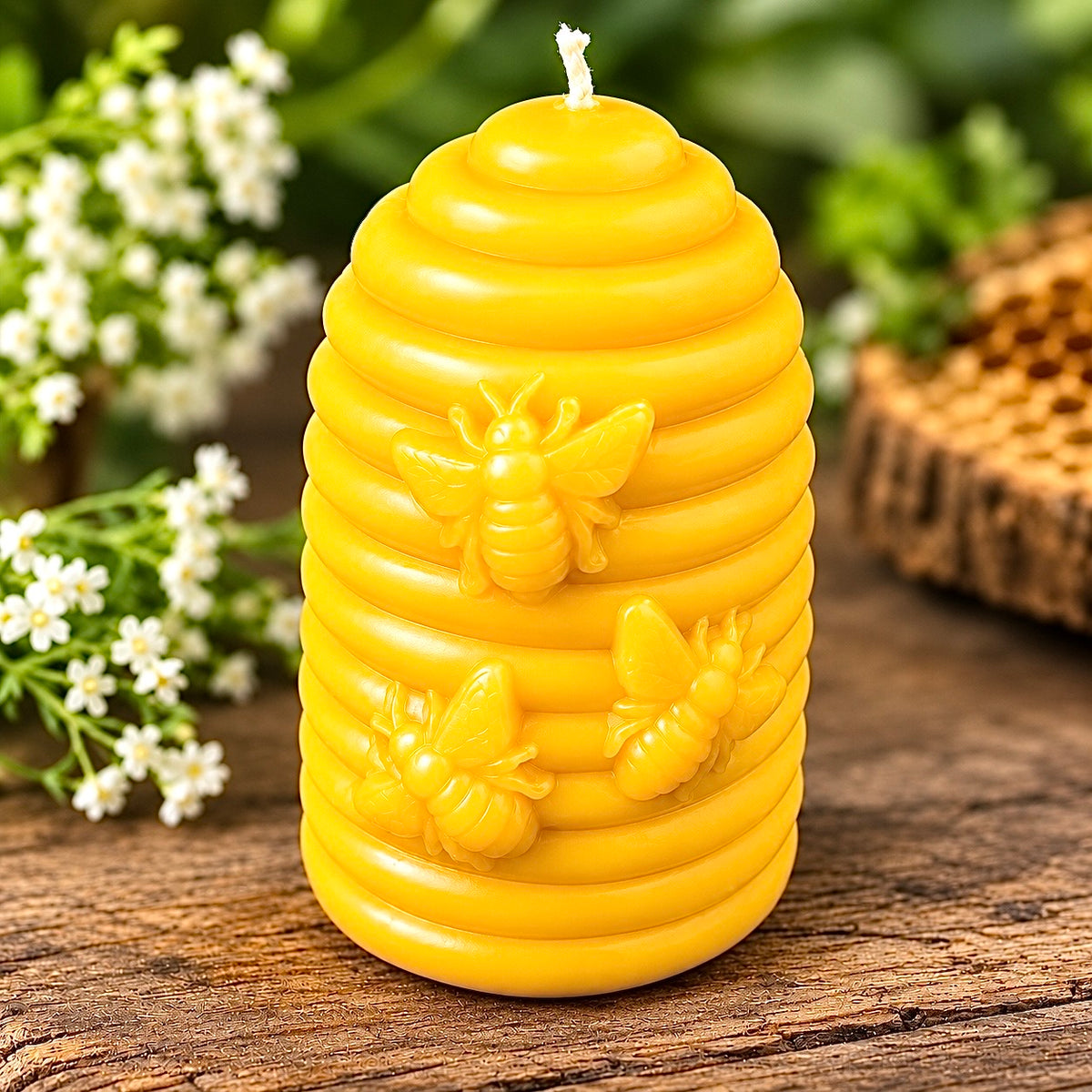 4” Silicone honeybee skep candle Mold - beehive mold - honeybee candle soap mold - pillar candle mold - homemade