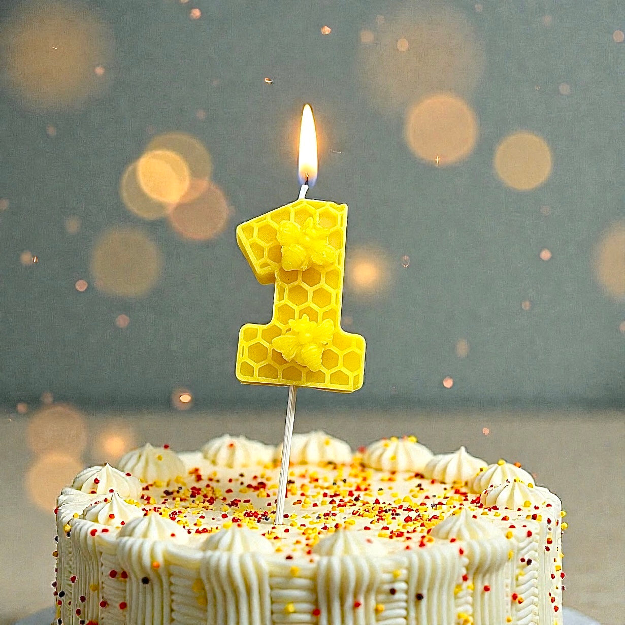 Pure beeswax number candle 2”