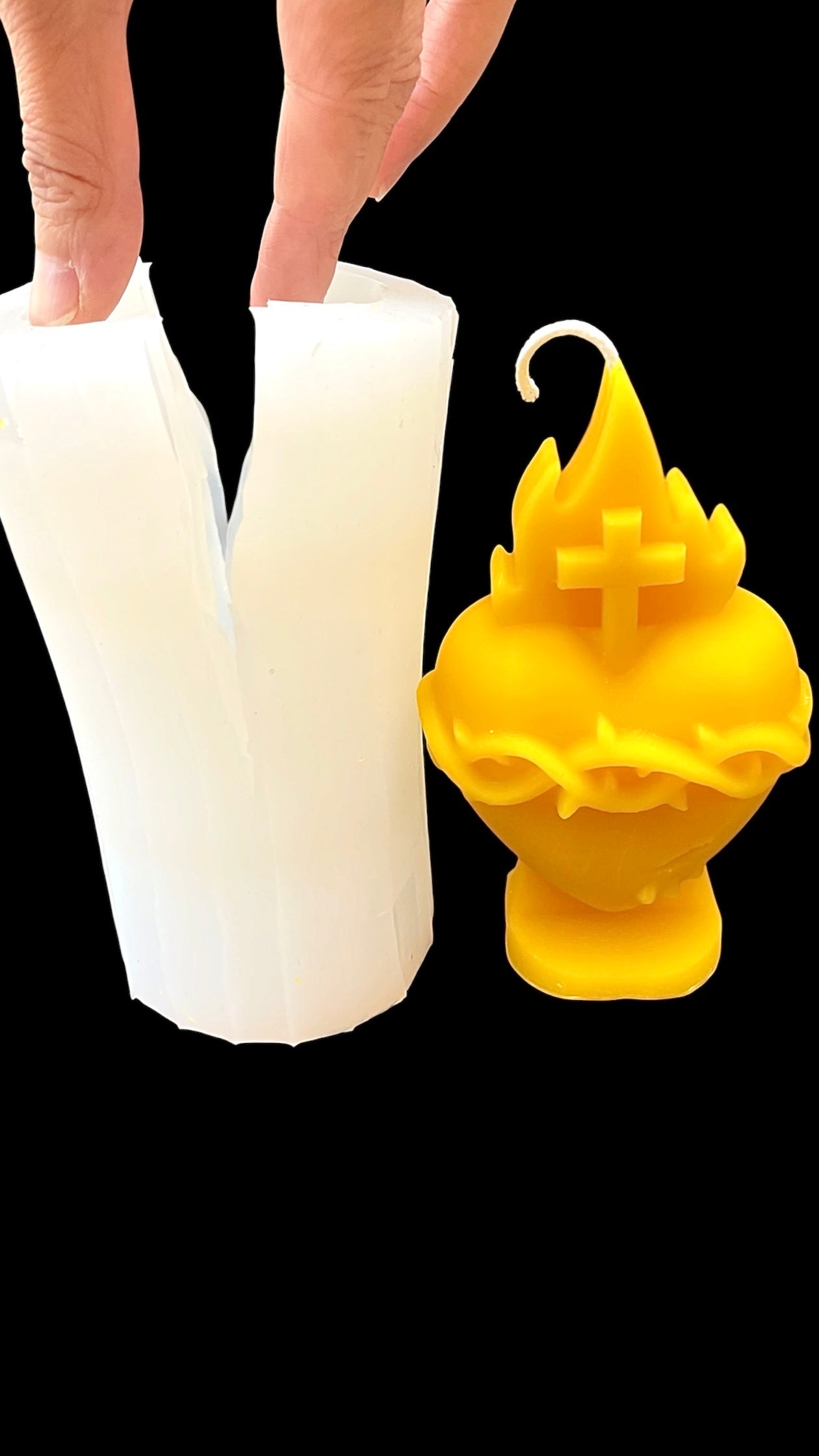 3D silicone mold of Sacred Heart of Jesus - 4.5” ( updated version)