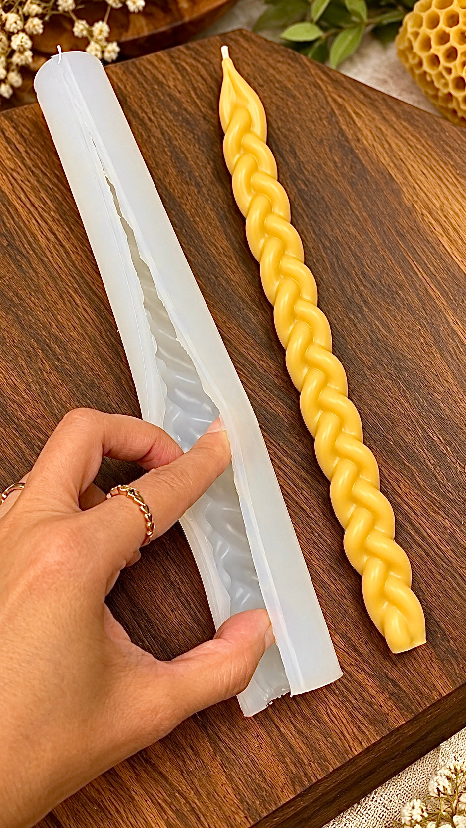Silicone mold for braided candle / havdalah candle