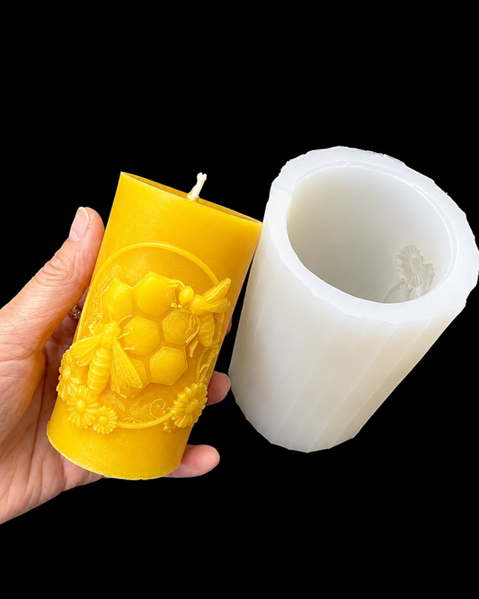 Silicone queen bee honeybee pillar candle mold
