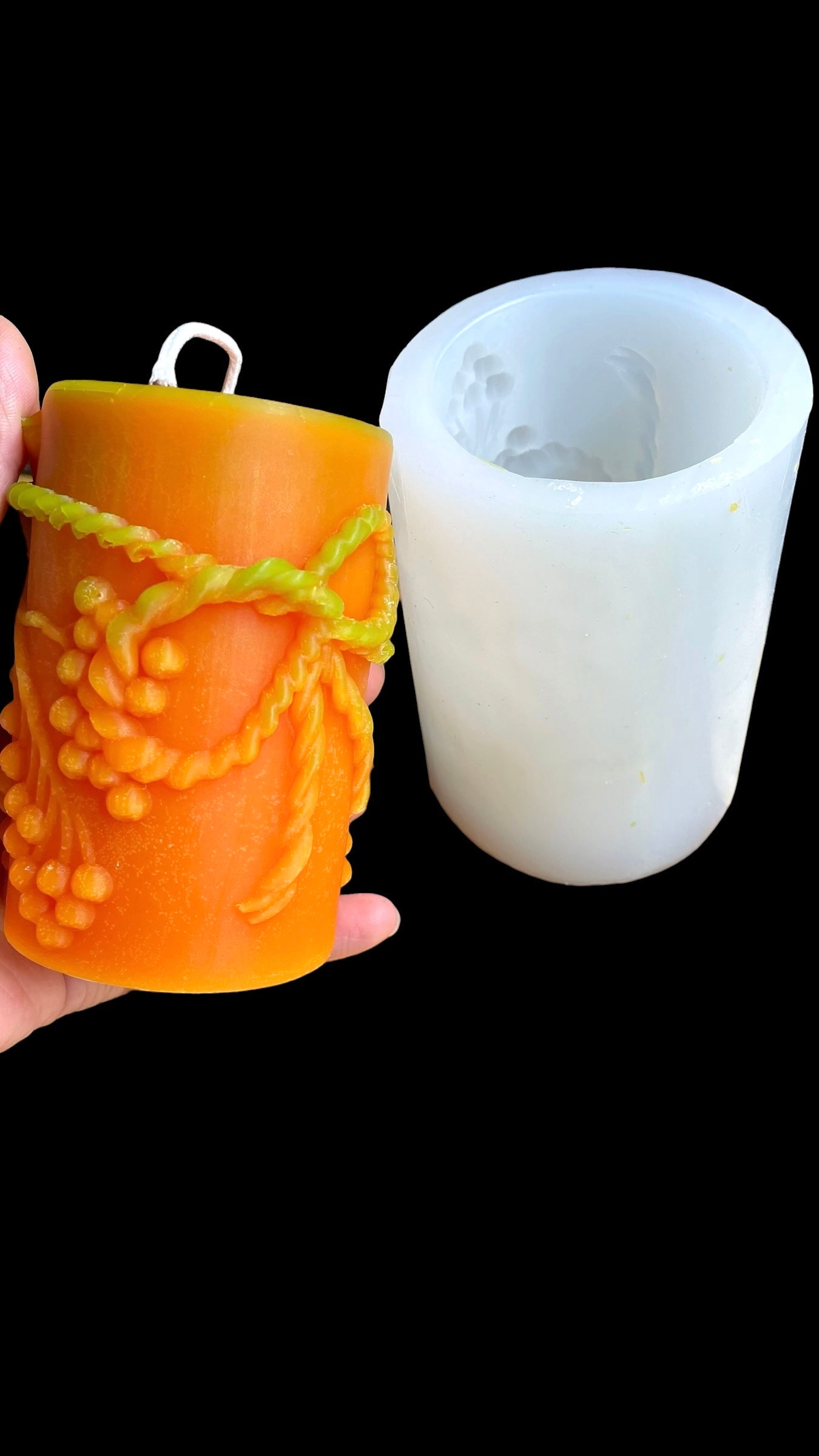 Silicone pillar candle mold - autumn berries