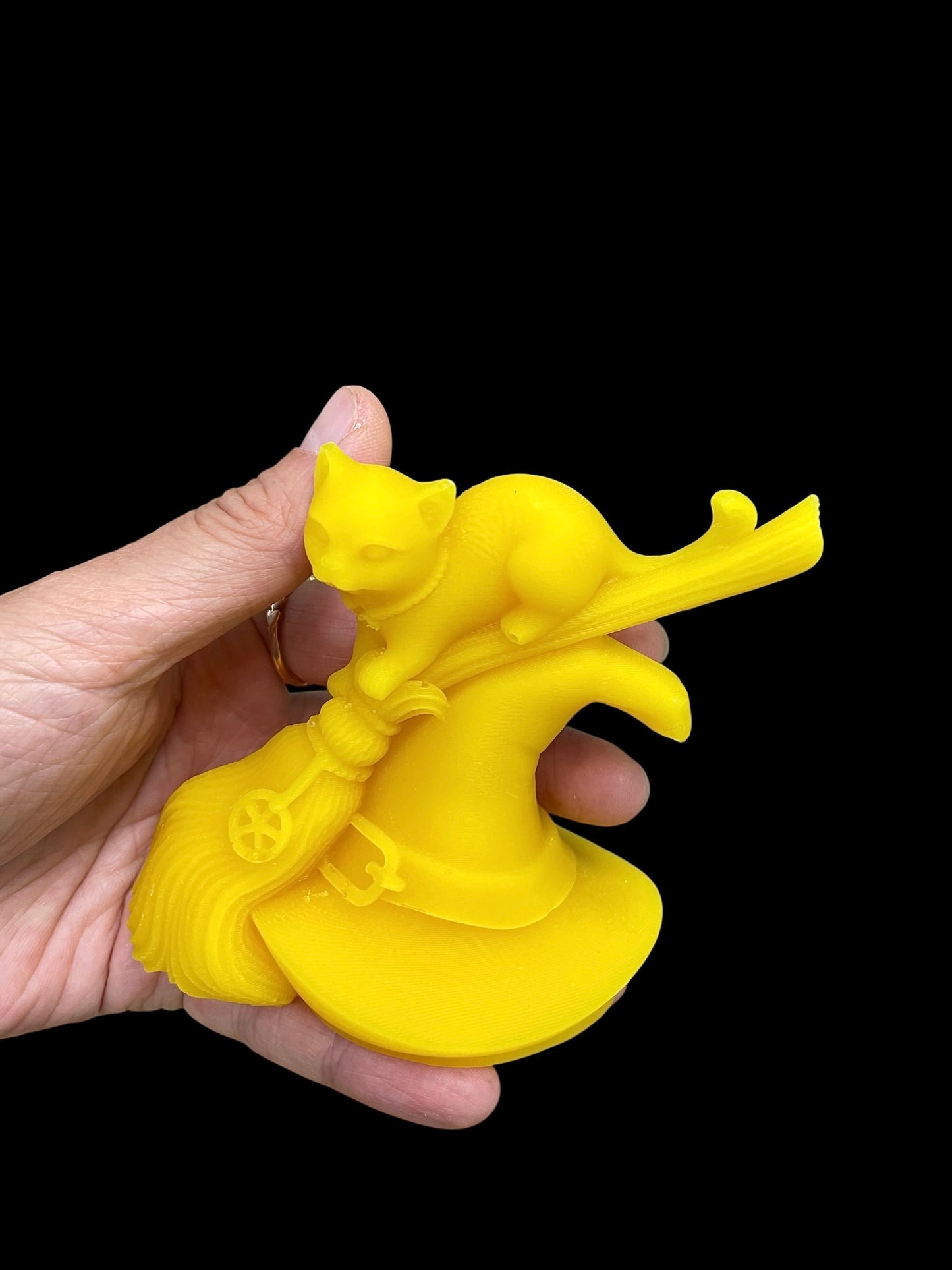 Witchcraft candle mold - witch’s hat broom cat - Halloween candle mold