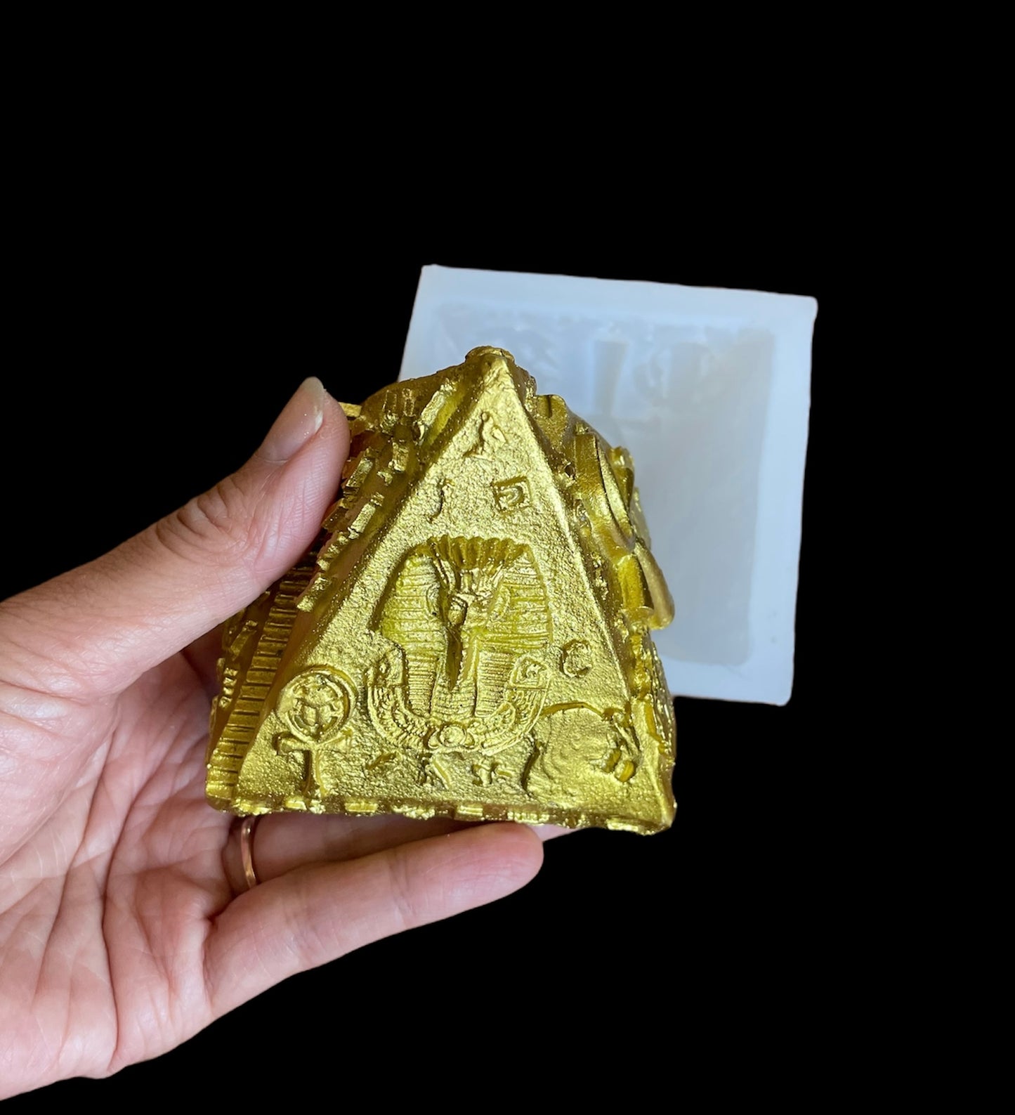 Silicone Egyptian pyramid mold - candle soap resin mold - 3”