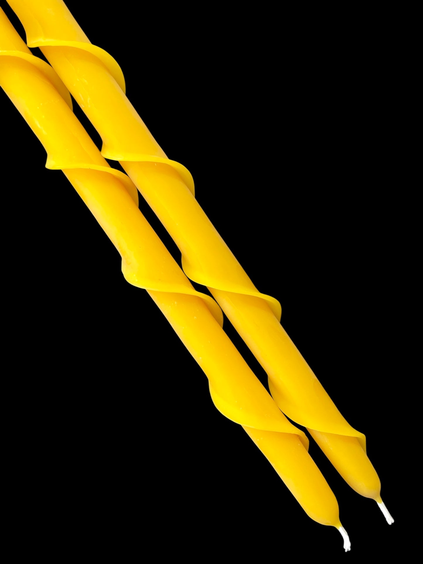 12” pure beeswax spiral taper candles ( set of 2)