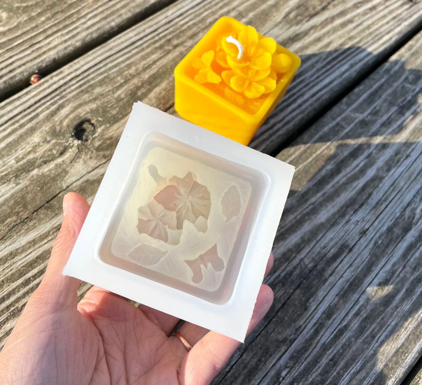 Silicone peach flower butterfly candle mold