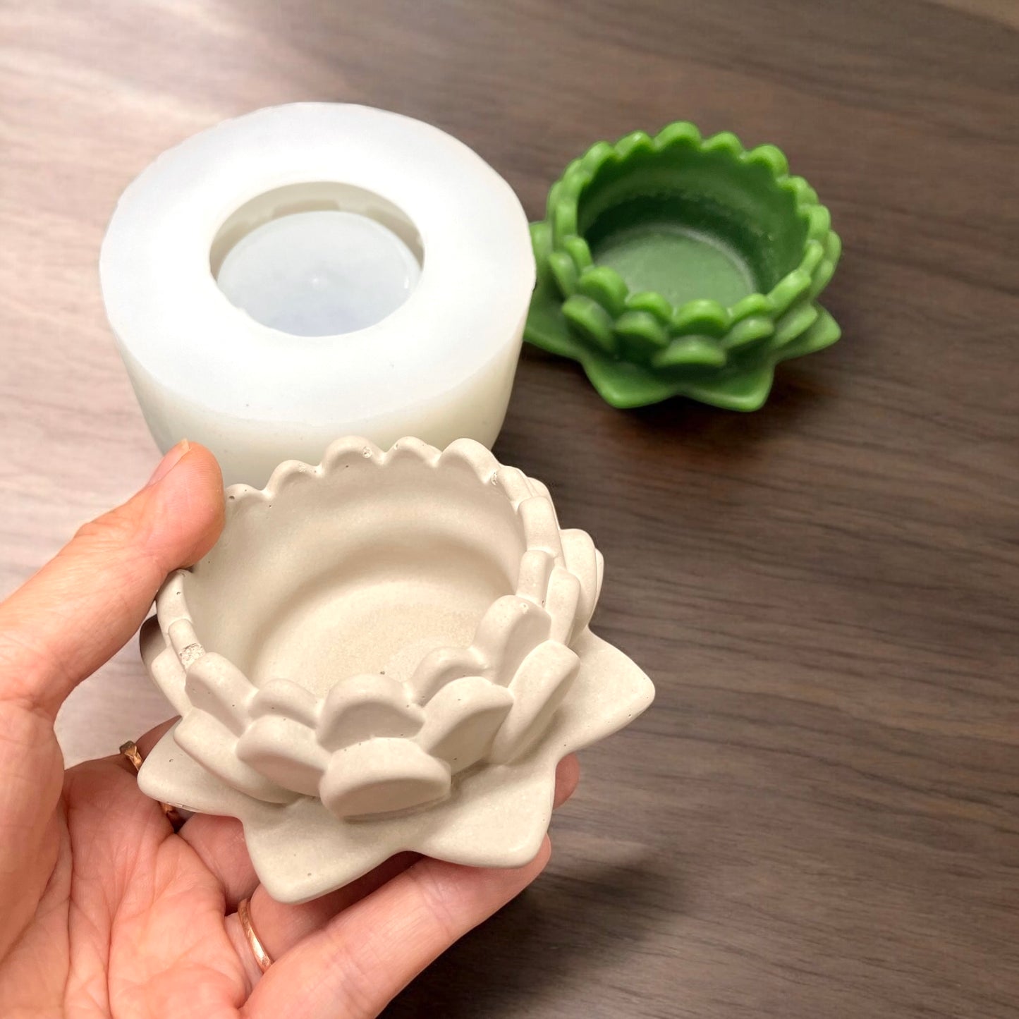 Lotus flower container mold - candle holder mold