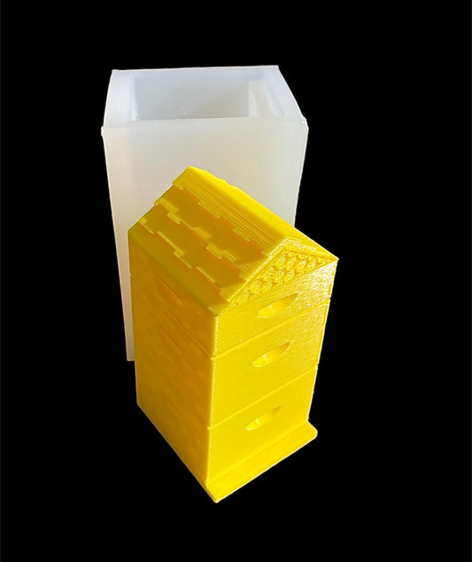 3.5” Silicone bee box mold for candle soap resin - ornament mold - beekeeping equipment mold - beehive box