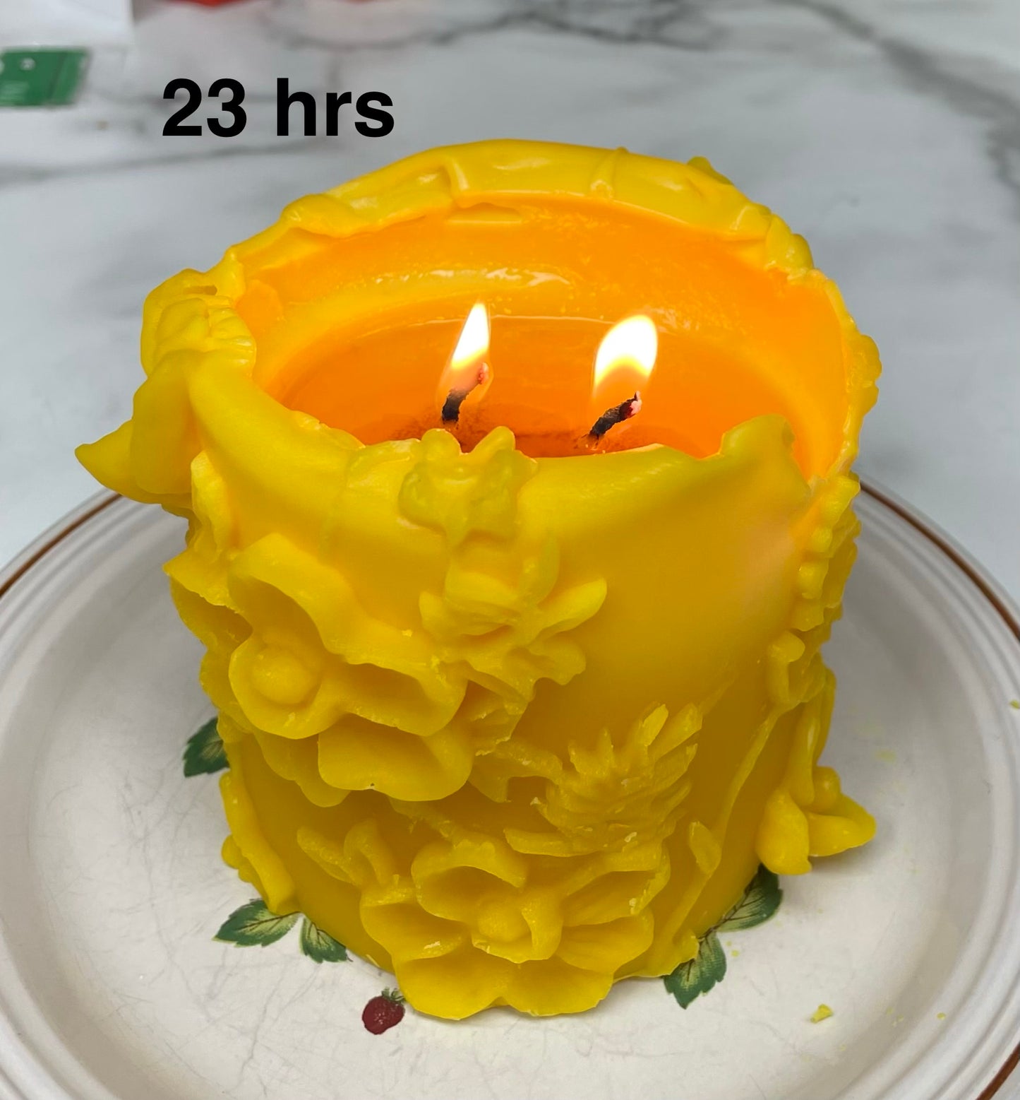 Floral pillar candle mold 3.75”