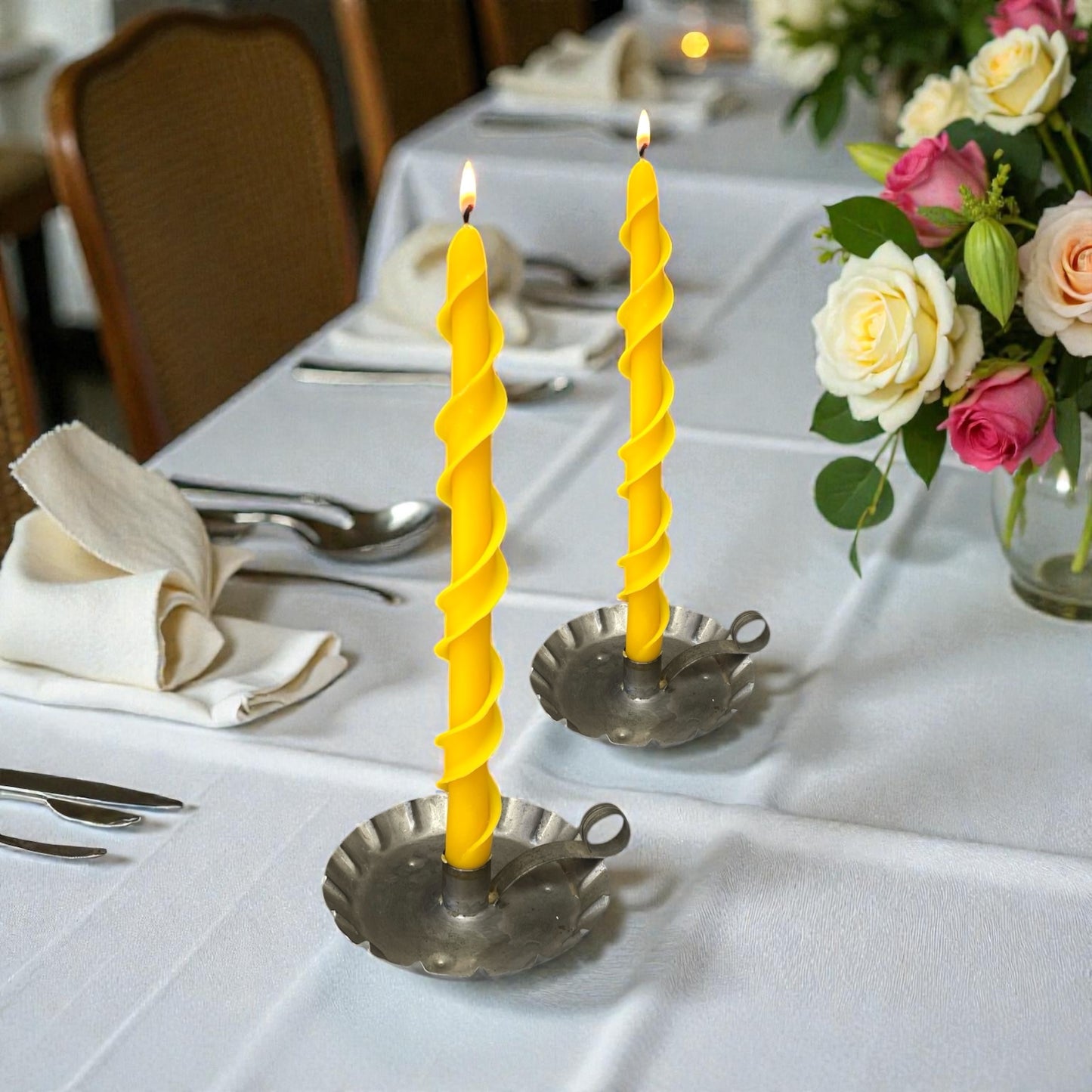 12” silicone double spiral taper candle mold