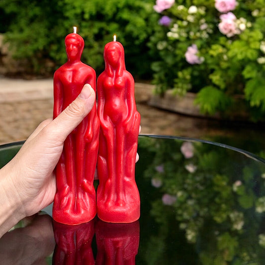 pure beeswax male female figure candle - spell candle - candle magic - witch craft