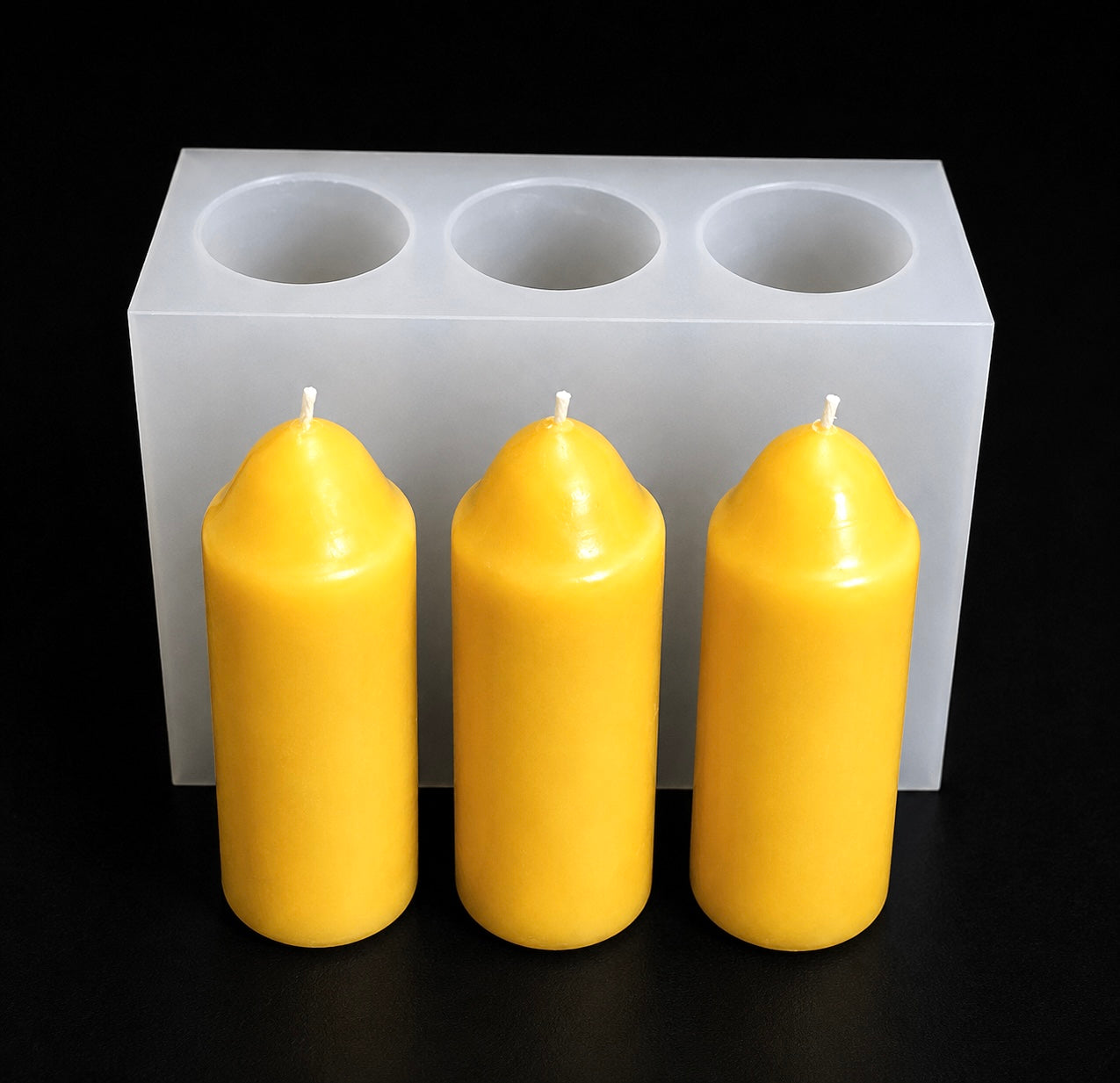 Silicone emergency Taper candle Mold - 3 cavities  - candle lantern mold - tapered top - homemade - handmade