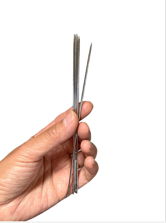 Pack of 5 - 6” stainless steel needles for candle making sewing stitching - wick holders - candle needle - mold pin