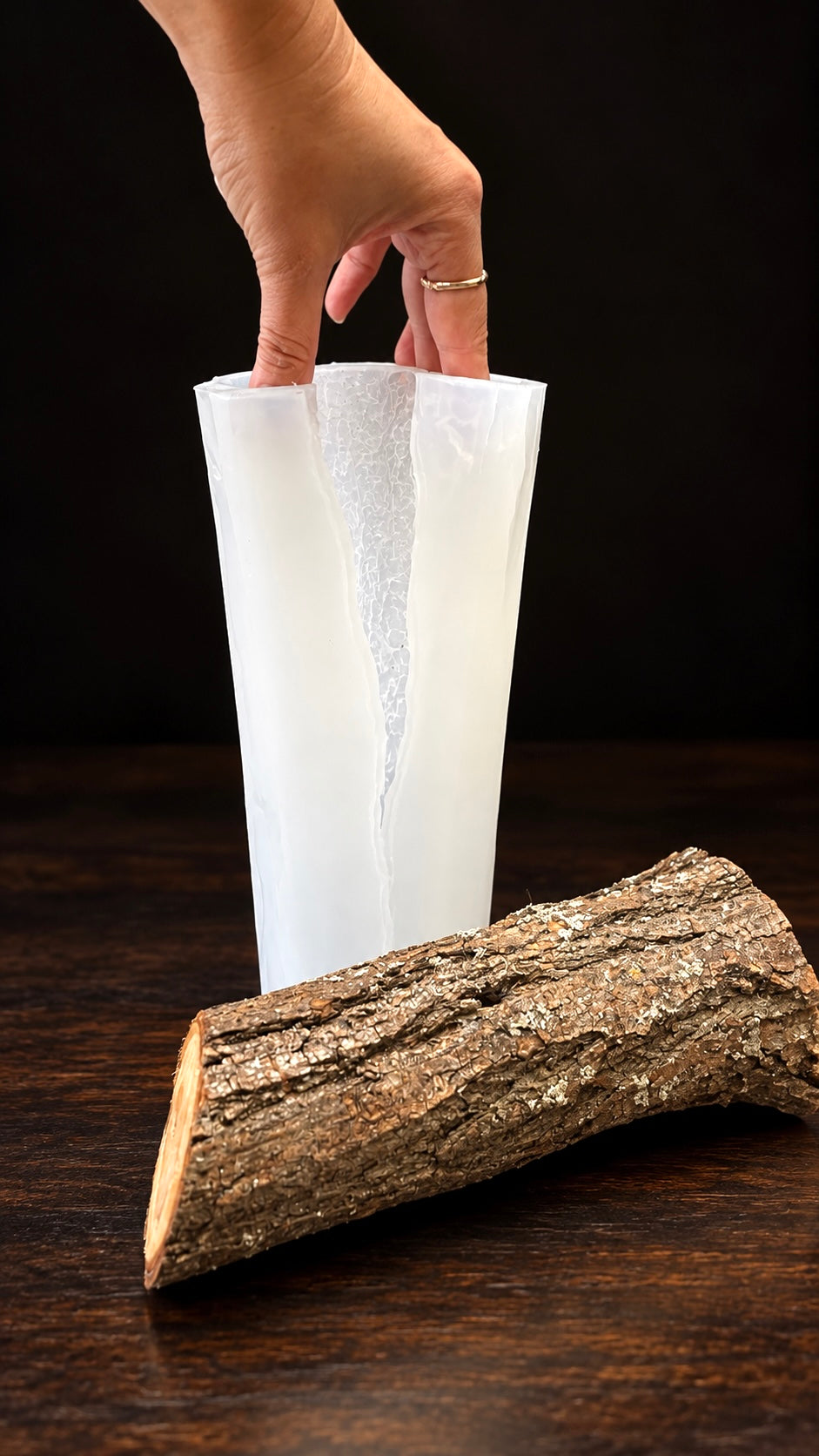 Realistic 3D tree log stump mold 7.75”