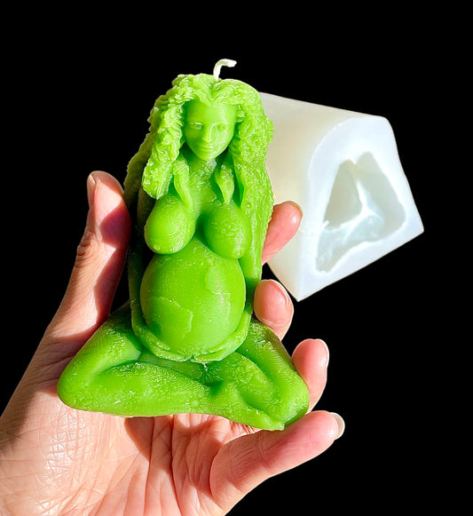 3D Silicone Mother Nature mold - Mother Earth Gaia statue - earth goddess mold for candle soap resin - 3.75”