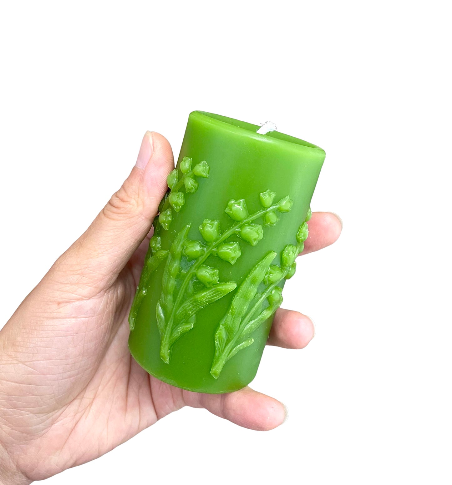 Silicone pillar candle mold - lily of the valley