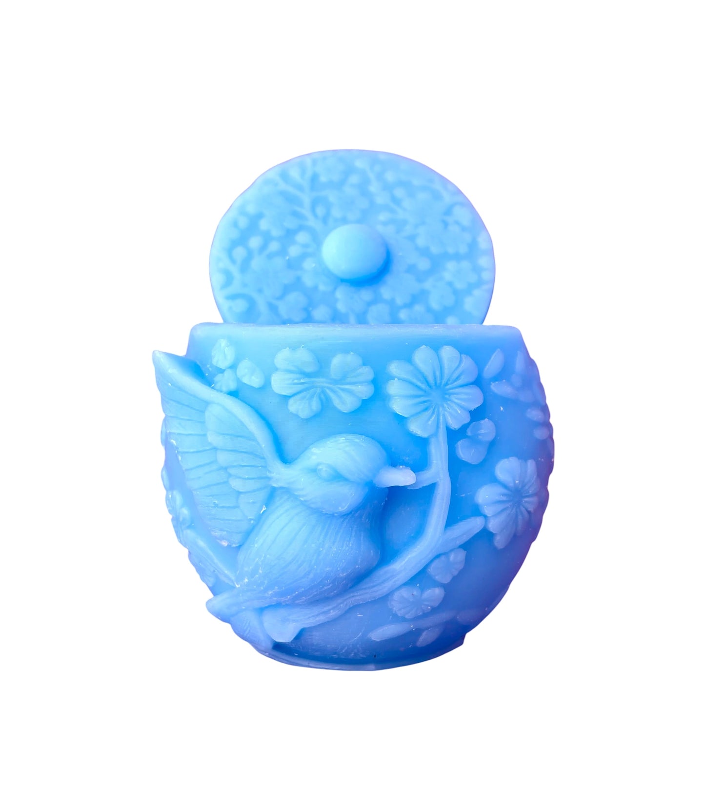 Silicone container molds - blue bird with flower