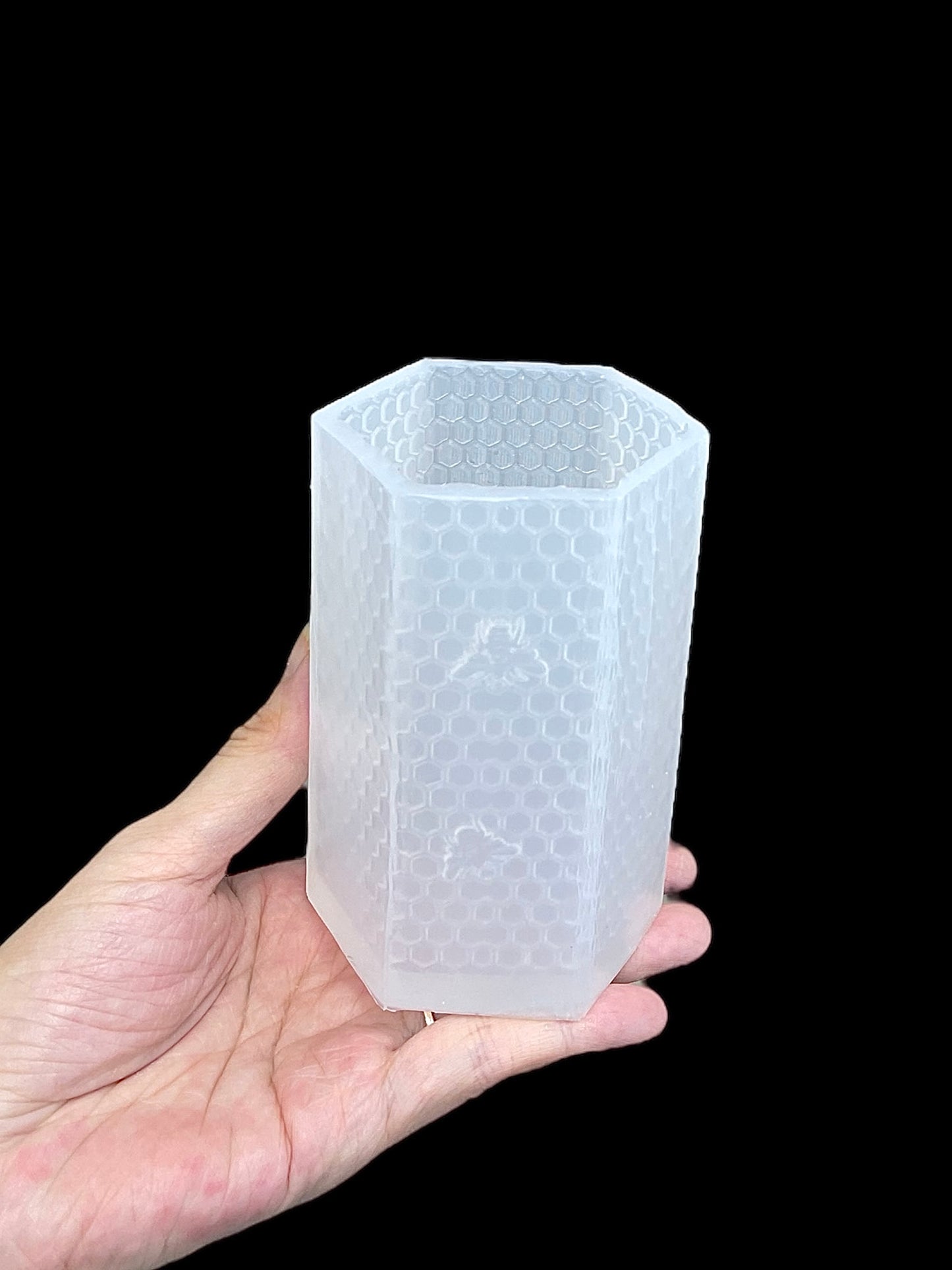 Silicone hexagonal Pillar candle Mold - honeycomb honeybee mold  - 4” x 2.5”