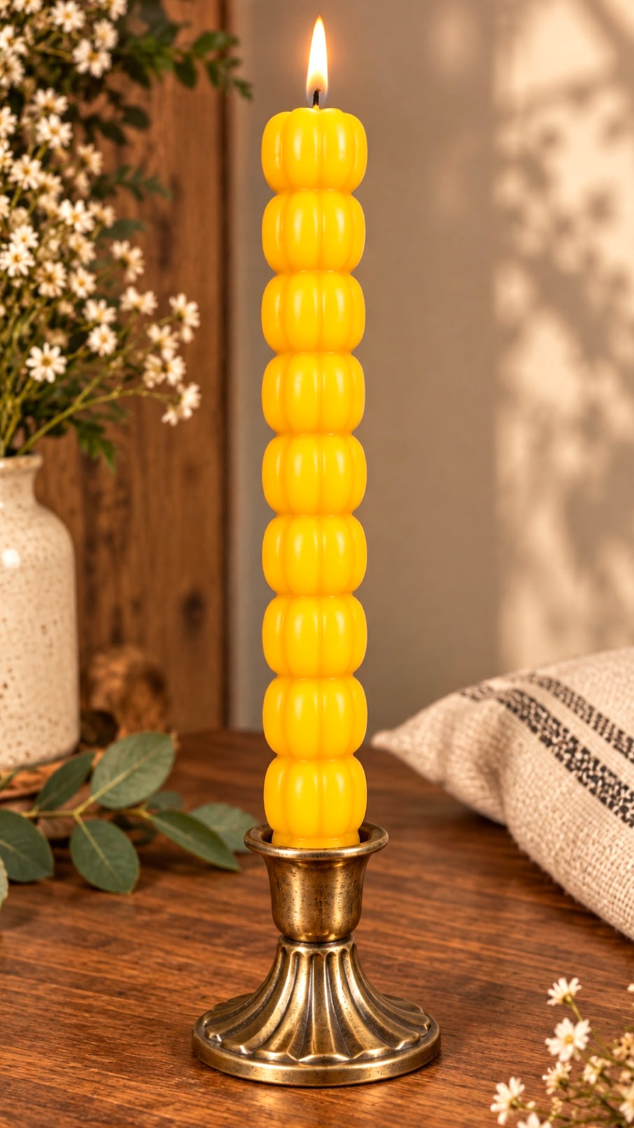 Halloween taper candle mold - stack skull heads pumpkin 8.25”
