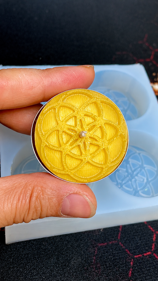 Silicone seed of life tealight candle mold
