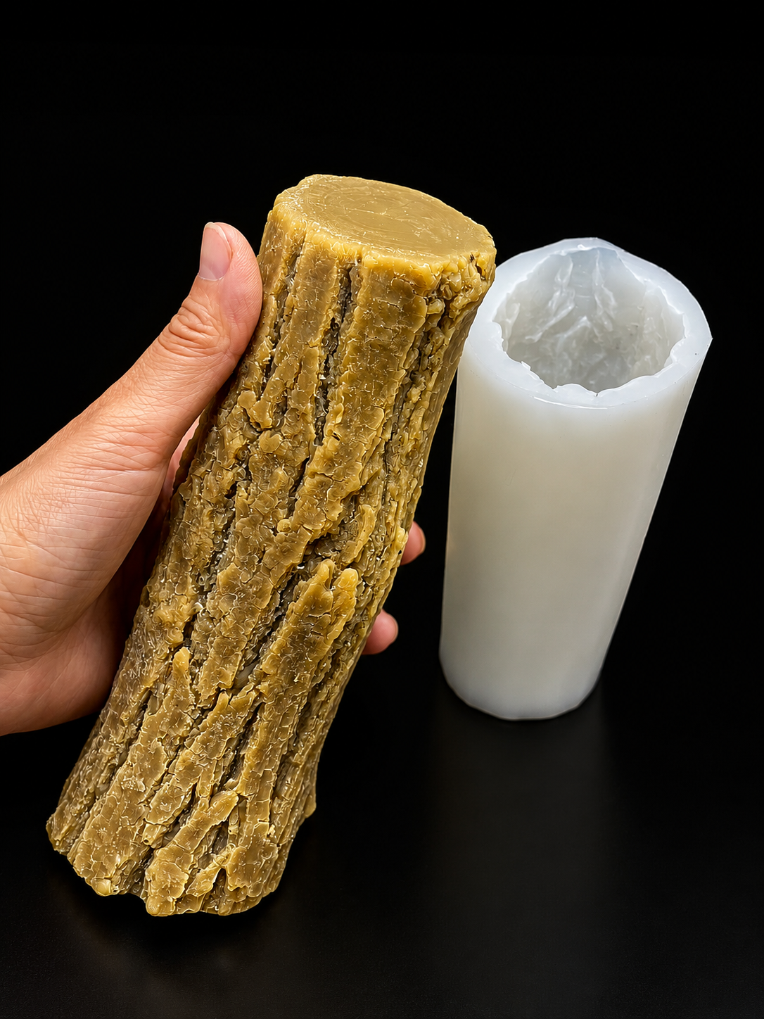 Realistic 3D tree log stump mold 7.75”