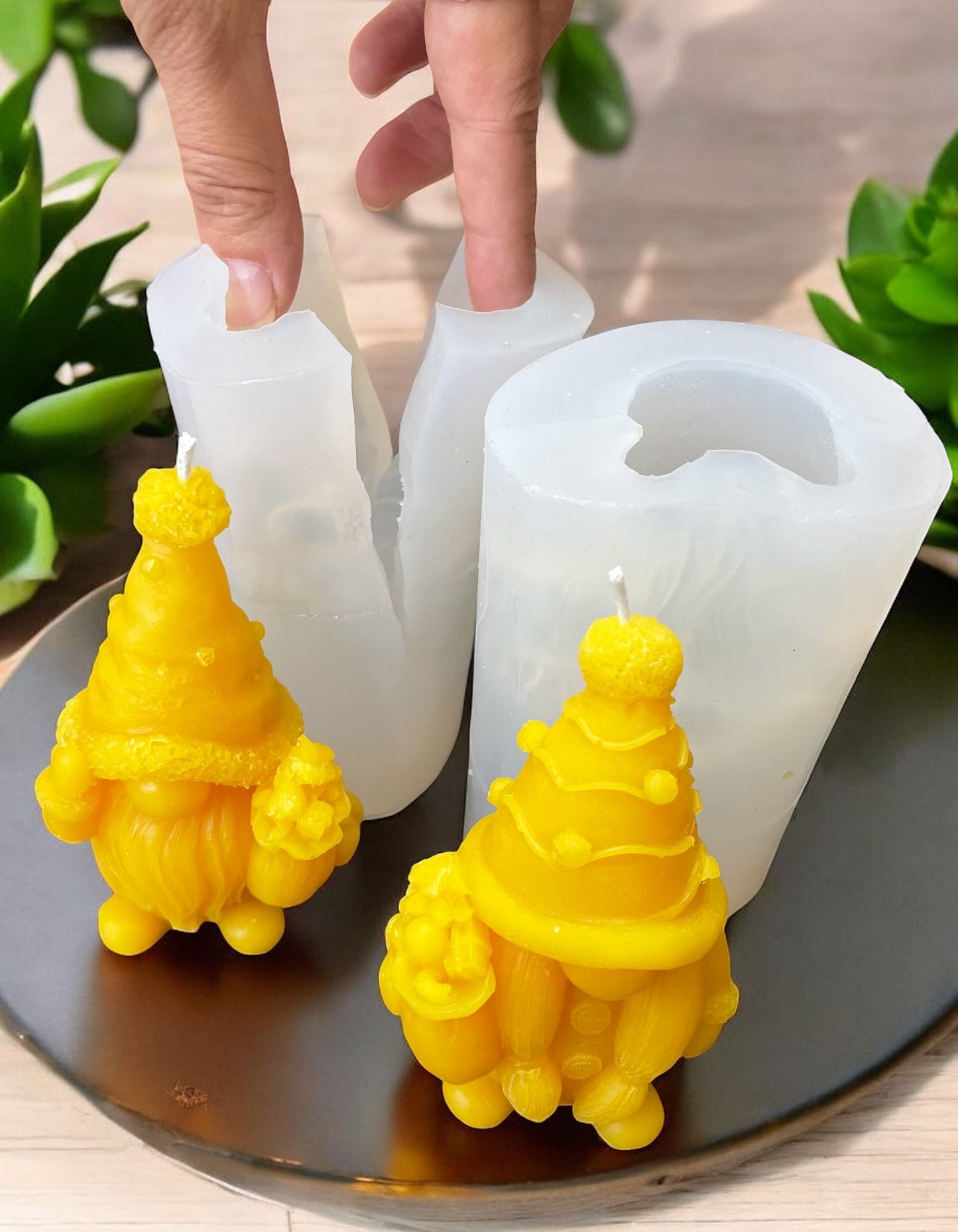 3.5” cute Christmas gnome mold for candle soap resin