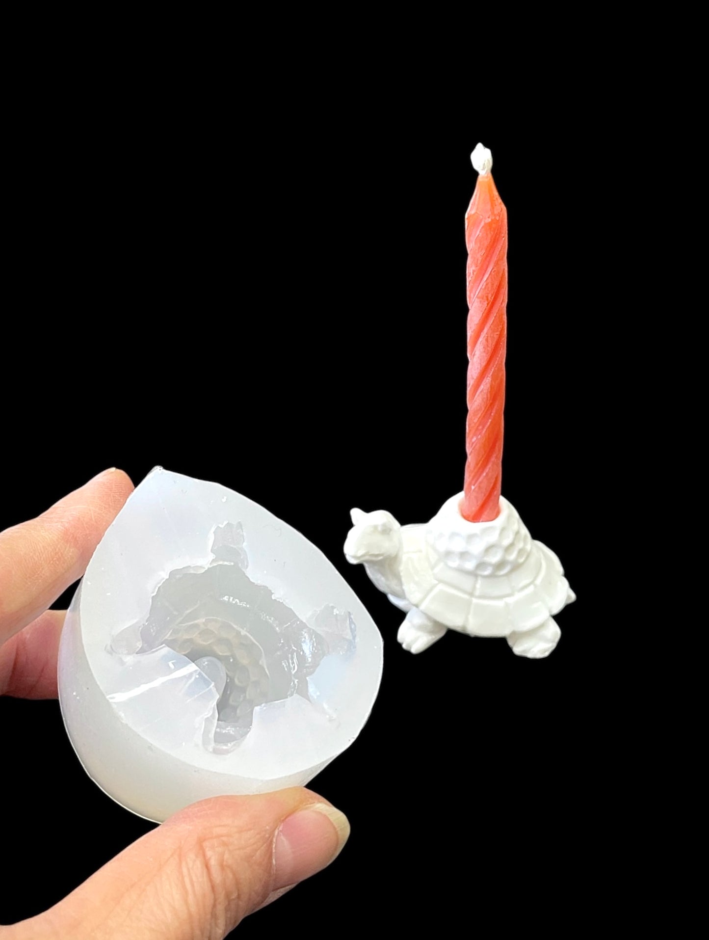 Silicone birthday taper candle holder mold - 1/4”  skinny taper holder