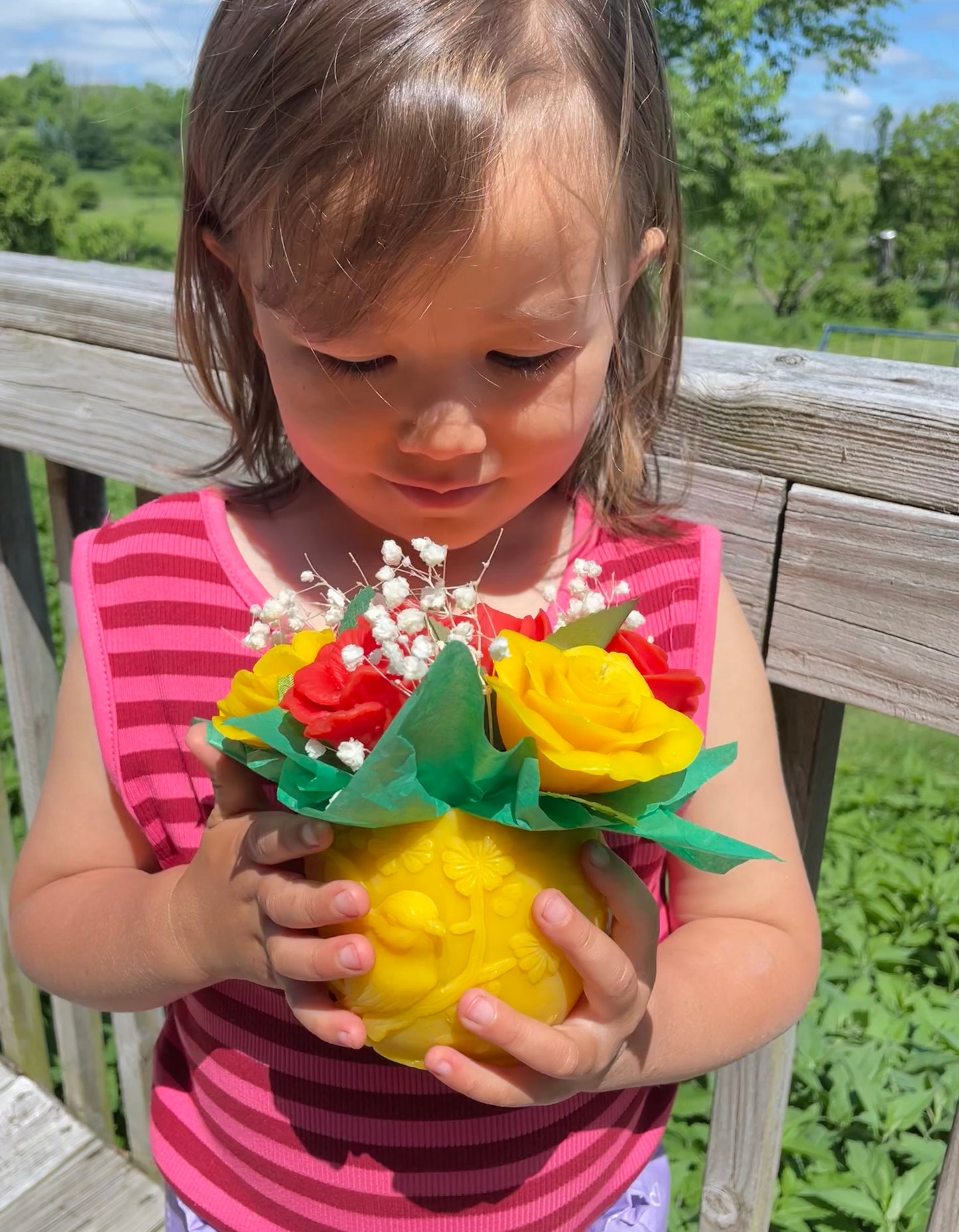 Handcrafted pure Beeswax flower bouquet - Unique gift - Eco friendly - floral arrangement