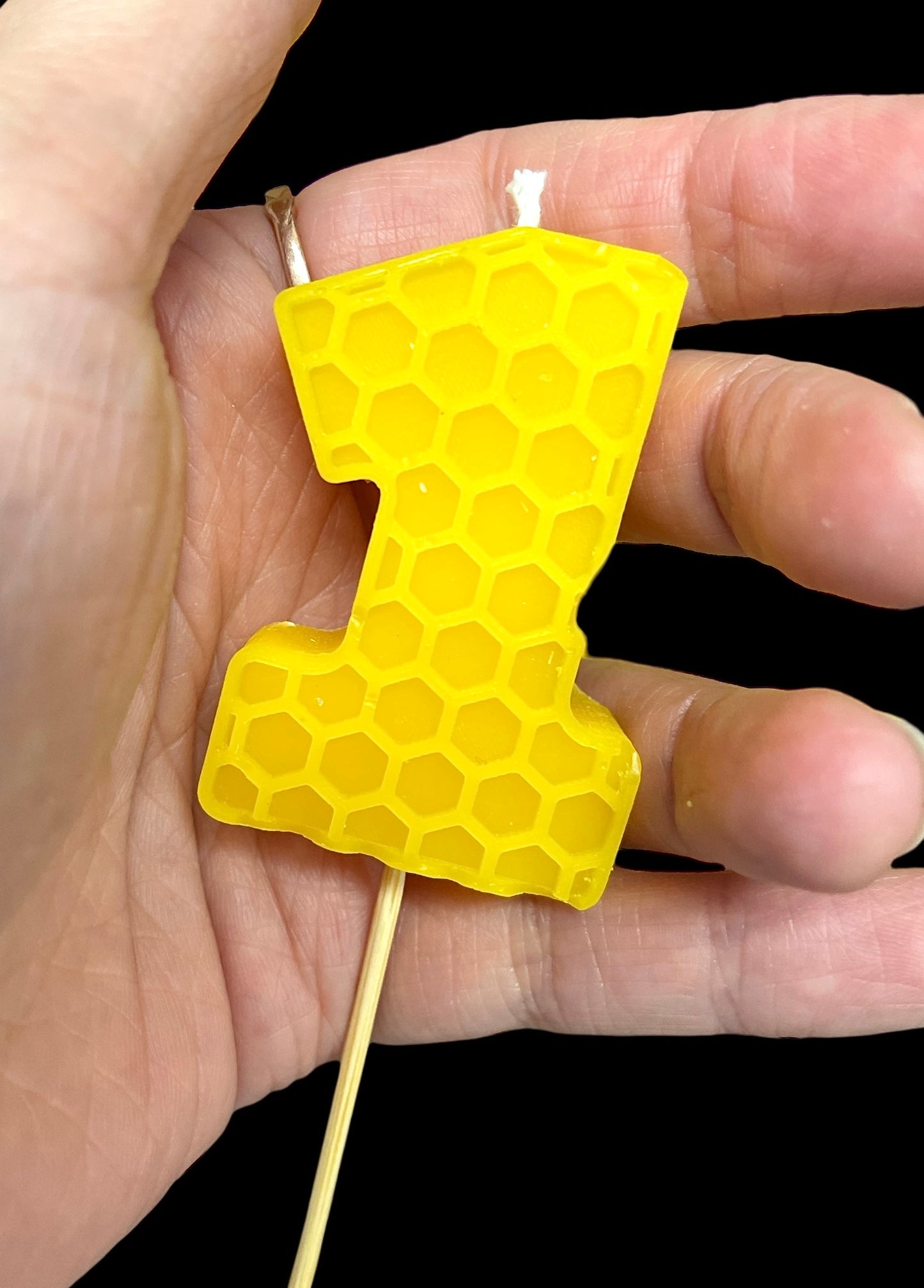 Pure beeswax number candle 2”