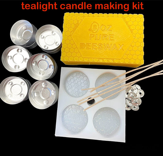Tealight candle making kit - beeswax tealight - refill kit