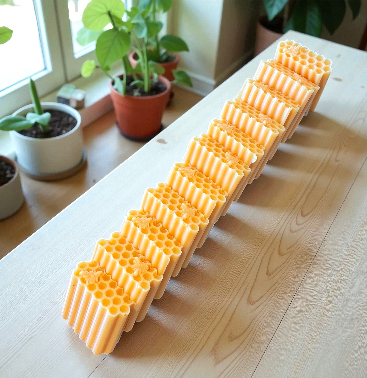 10” honeycomb honeybee soap loaf mold - beeswax block mold