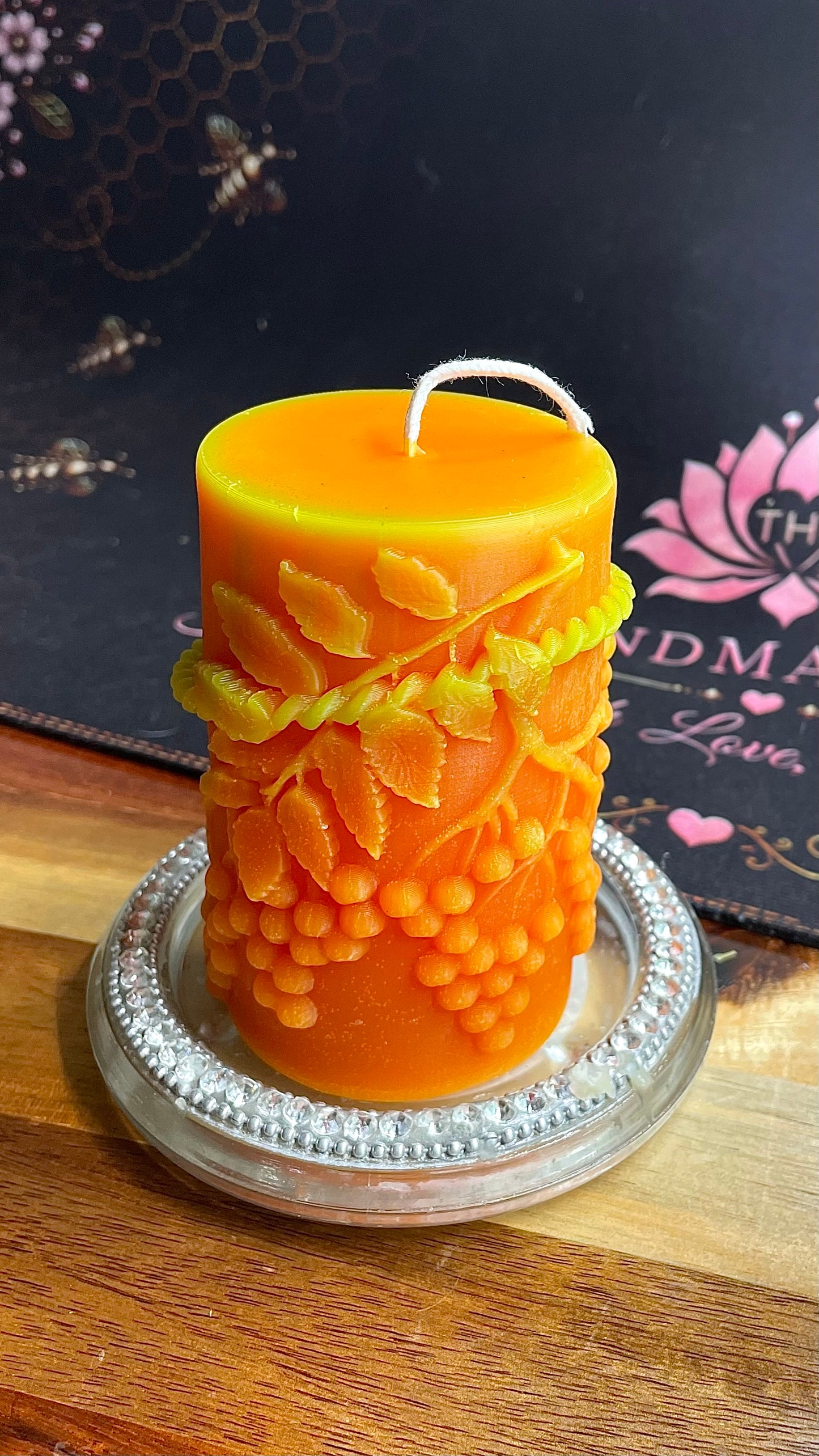 Silicone pillar candle mold - autumn berries