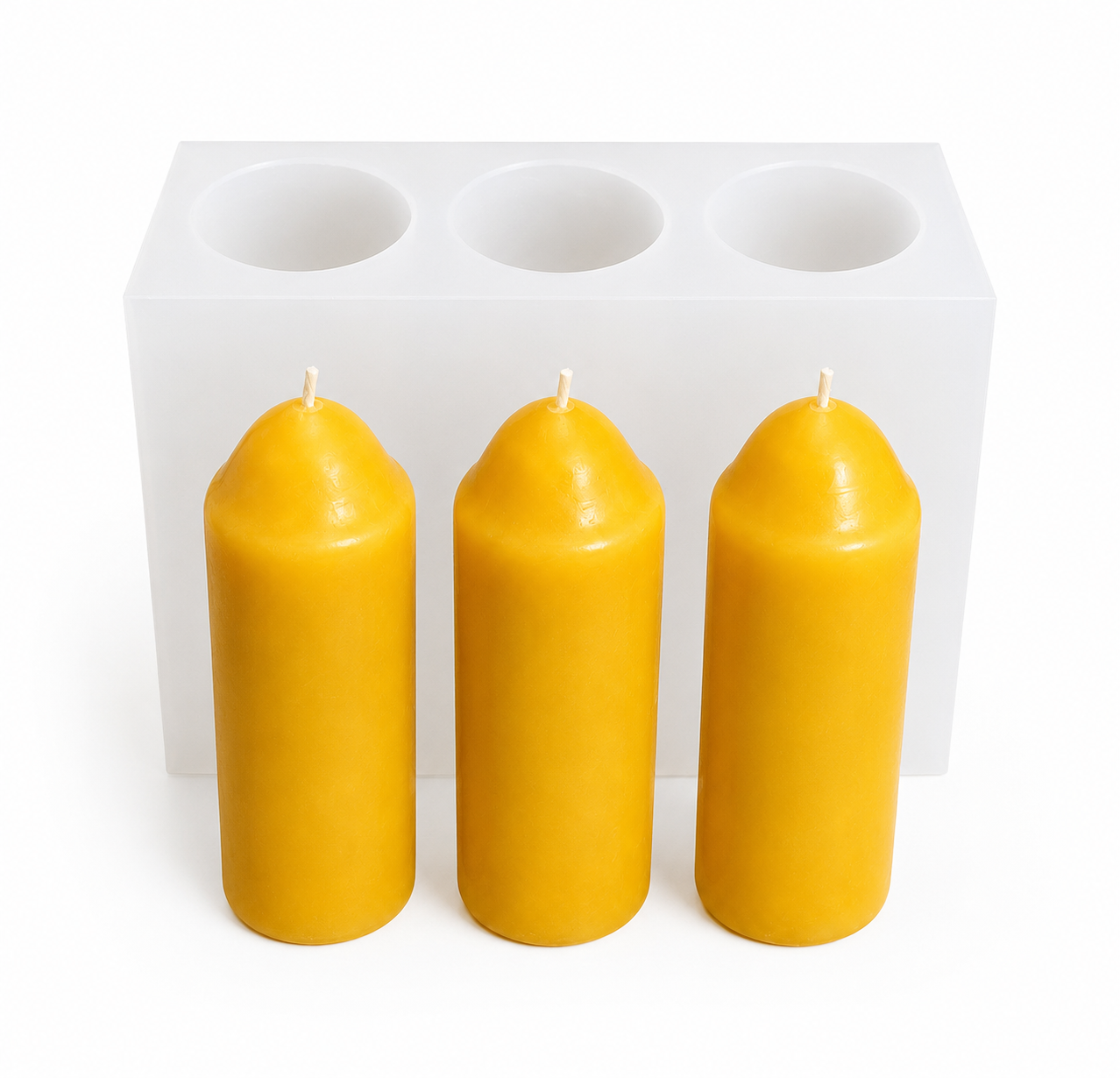 Silicone emergency Taper candle Mold - 3 cavities  - candle lantern mold - tapered top - homemade - handmade