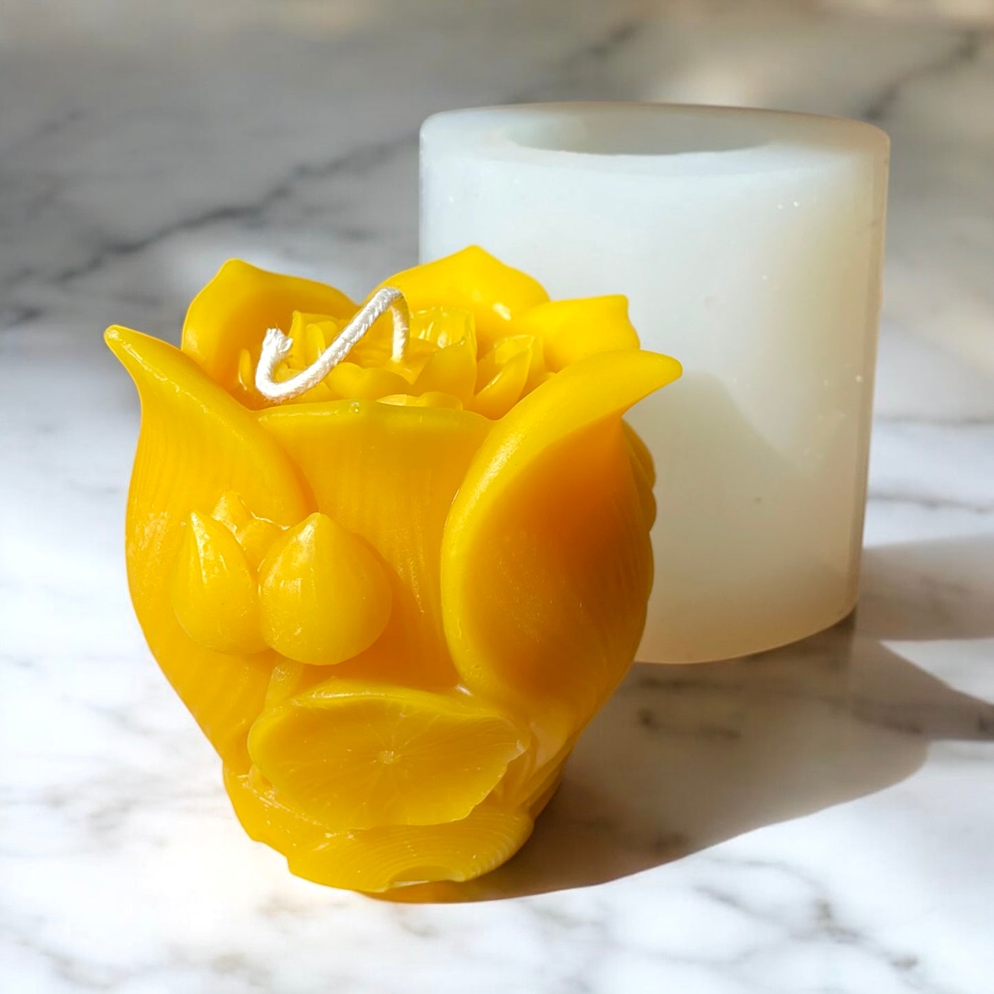 3D silicone mold - lotus flower in lotus pot