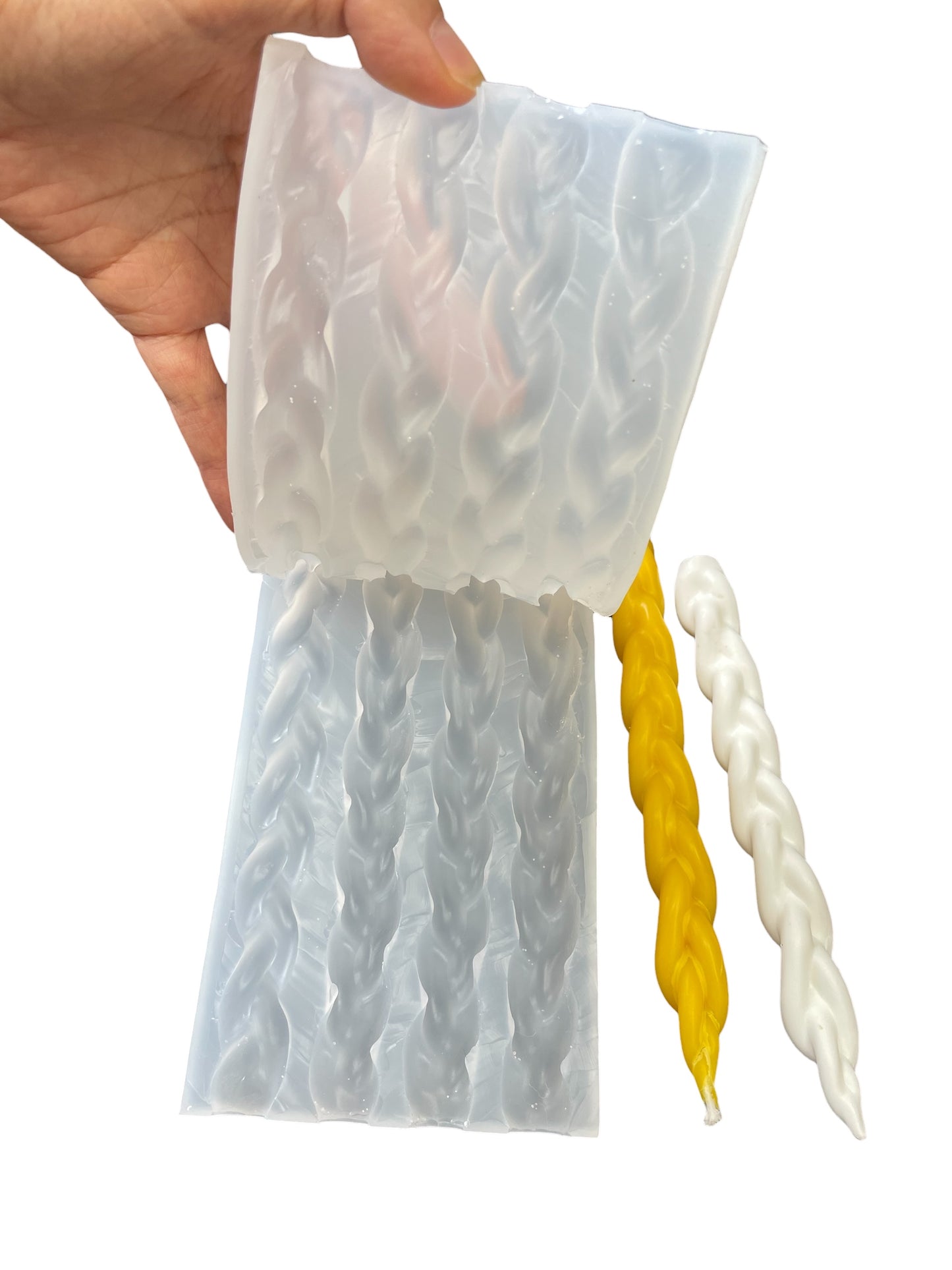 Silicone mold for braided candle / havdalah candle