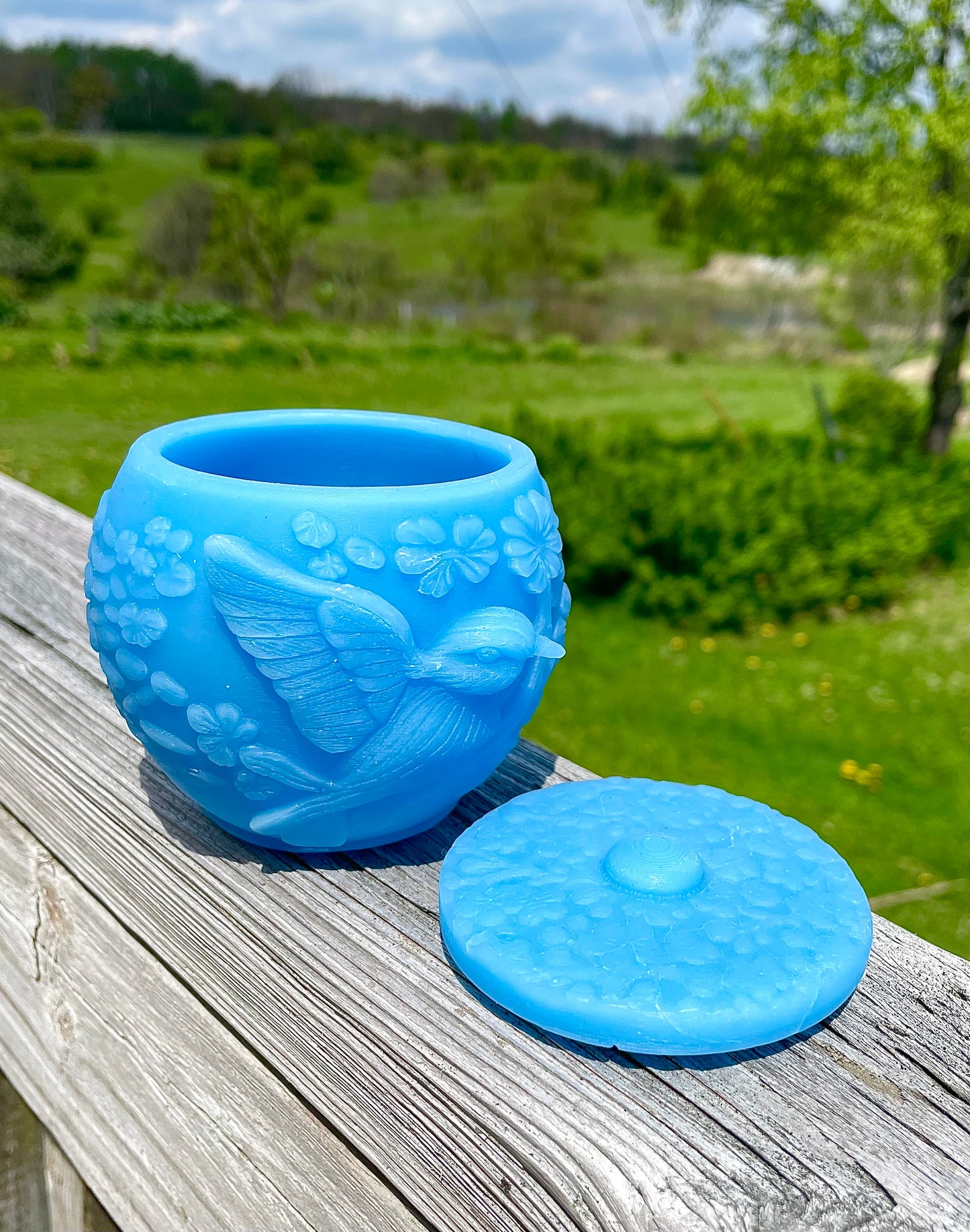 Silicone container molds - blue bird with flower