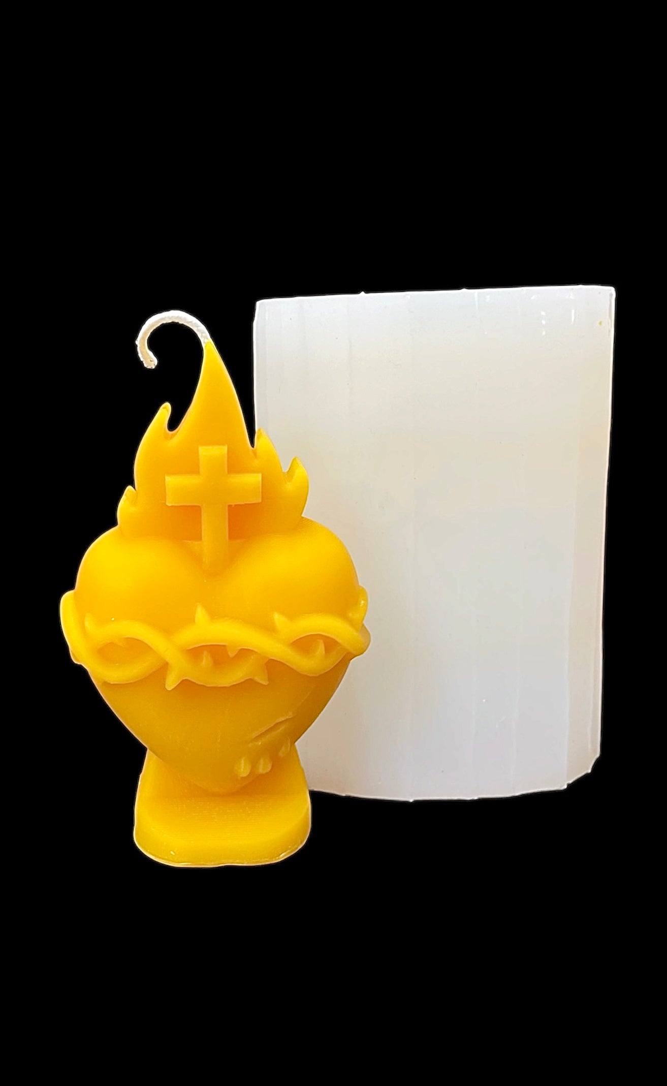 3D silicone mold of Sacred Heart of Jesus - 4.5” ( updated version)