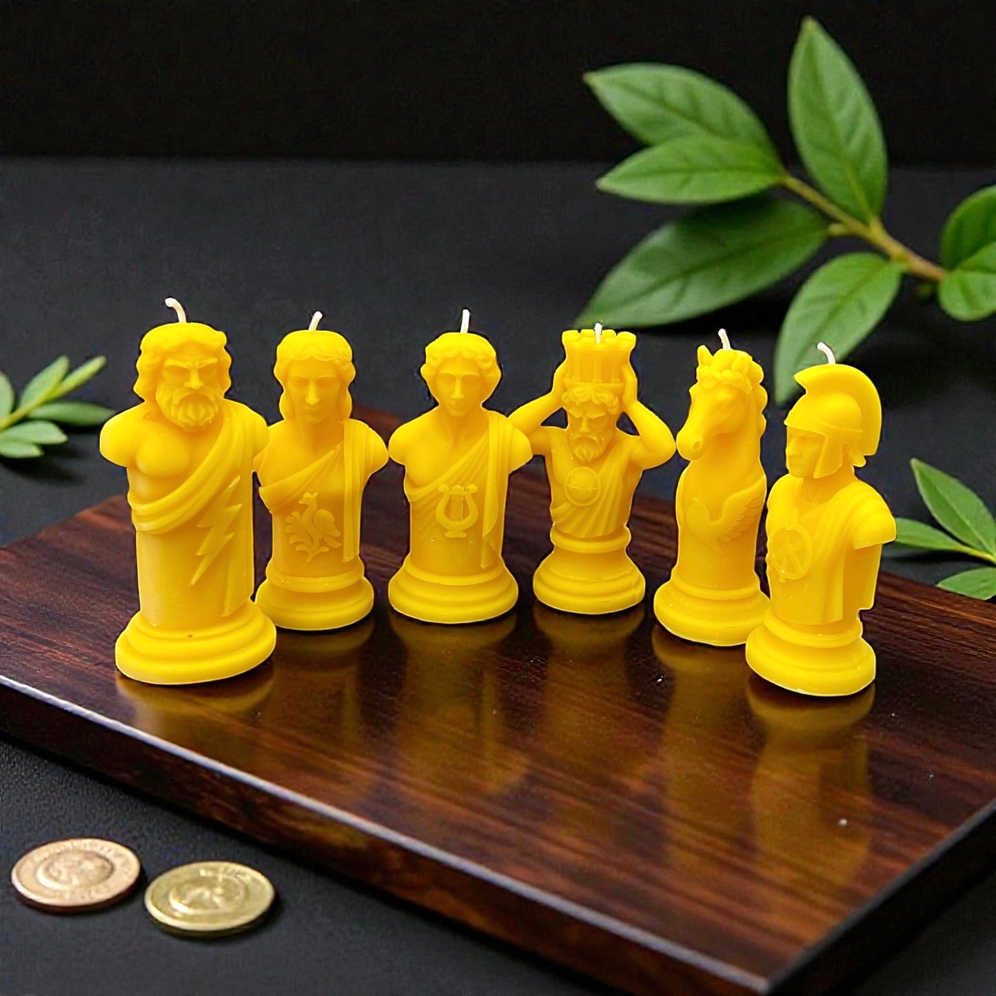 Beeswax chess candle set