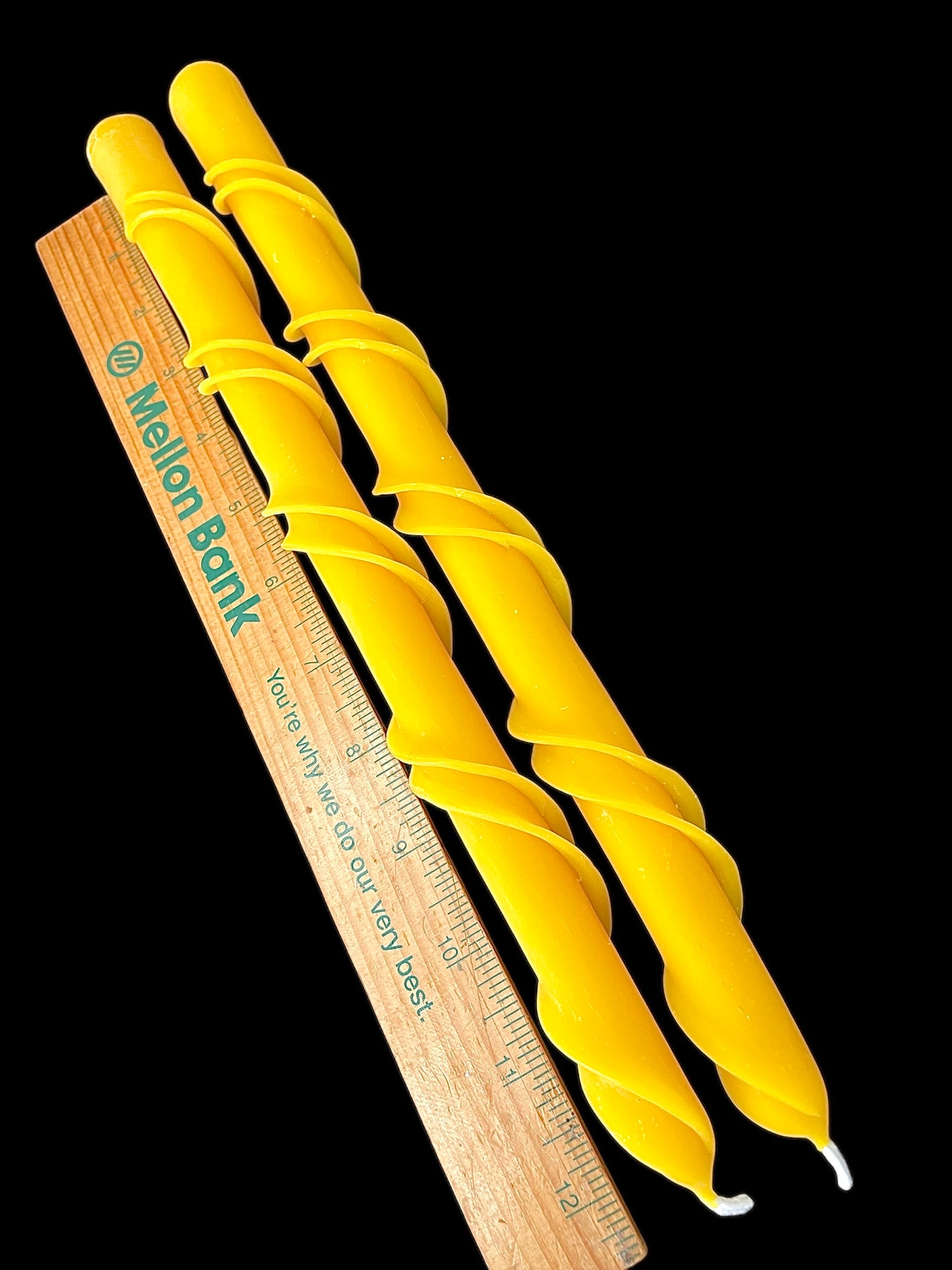 12” pure beeswax spiral taper candles ( set of 2)